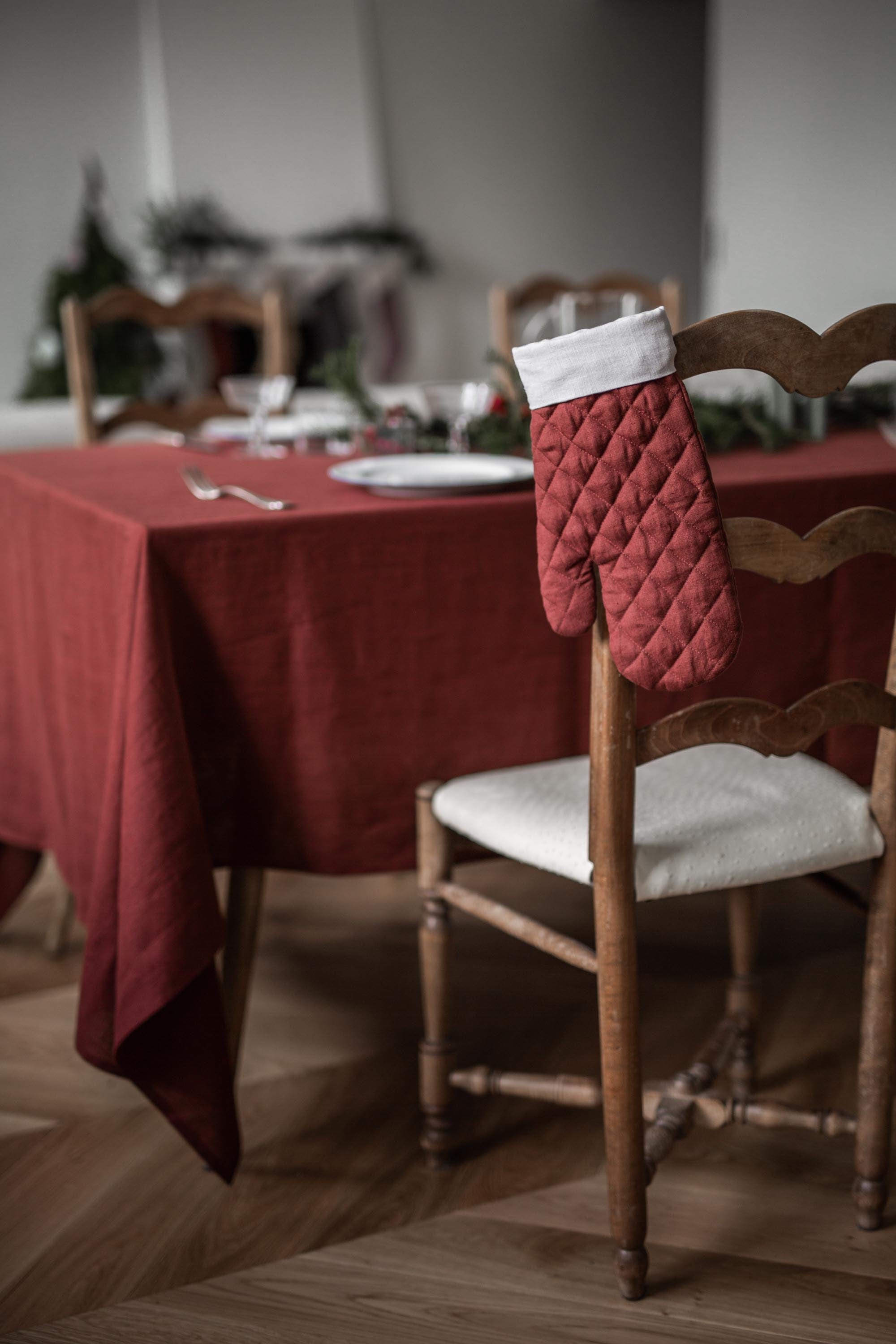 AmourLinen Weihnachts-Ofenhandschuh aus Leinen | AmourLinen