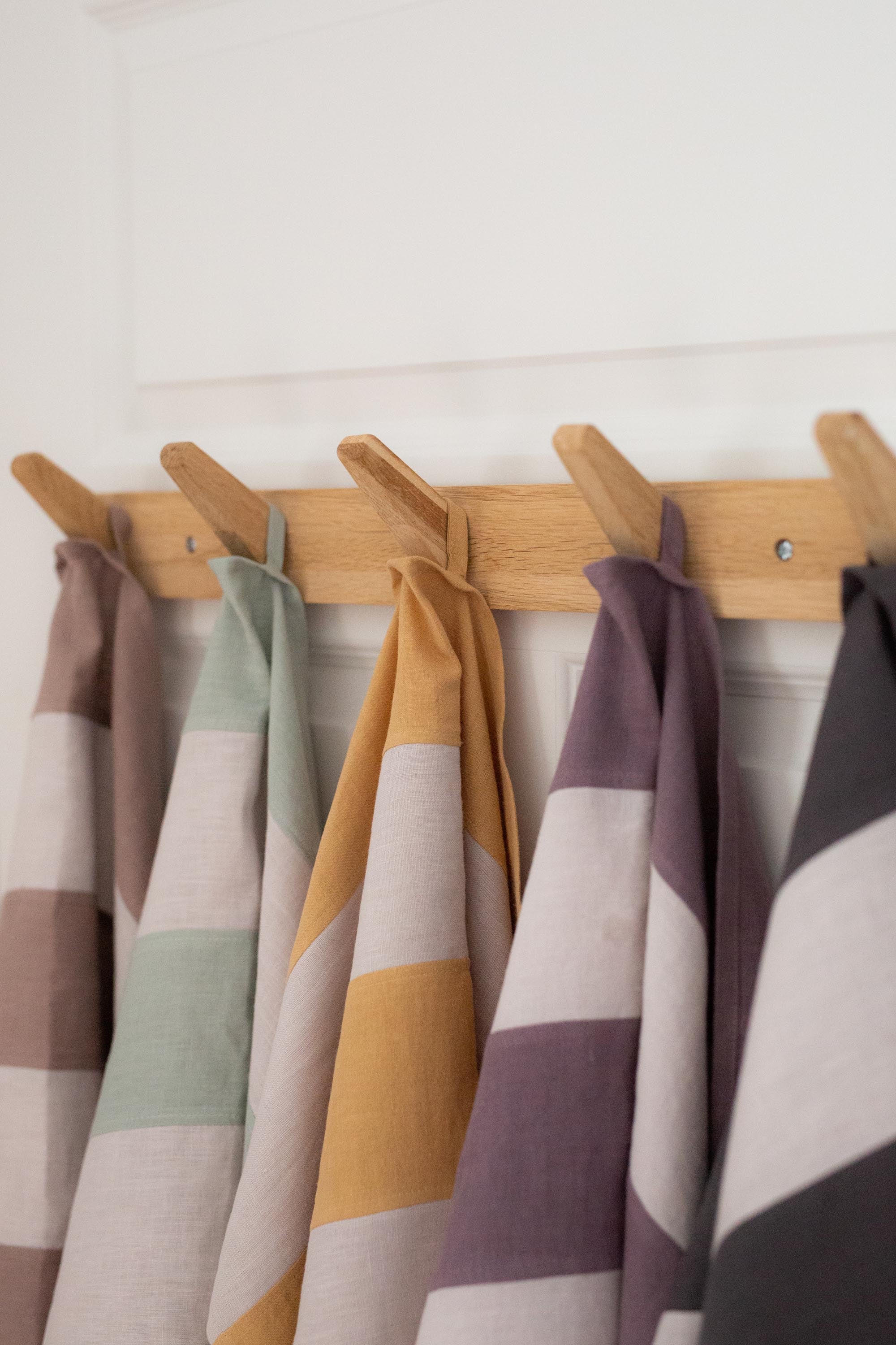 Close Up Of Striped Linen Tea Towels BY AmourlInen