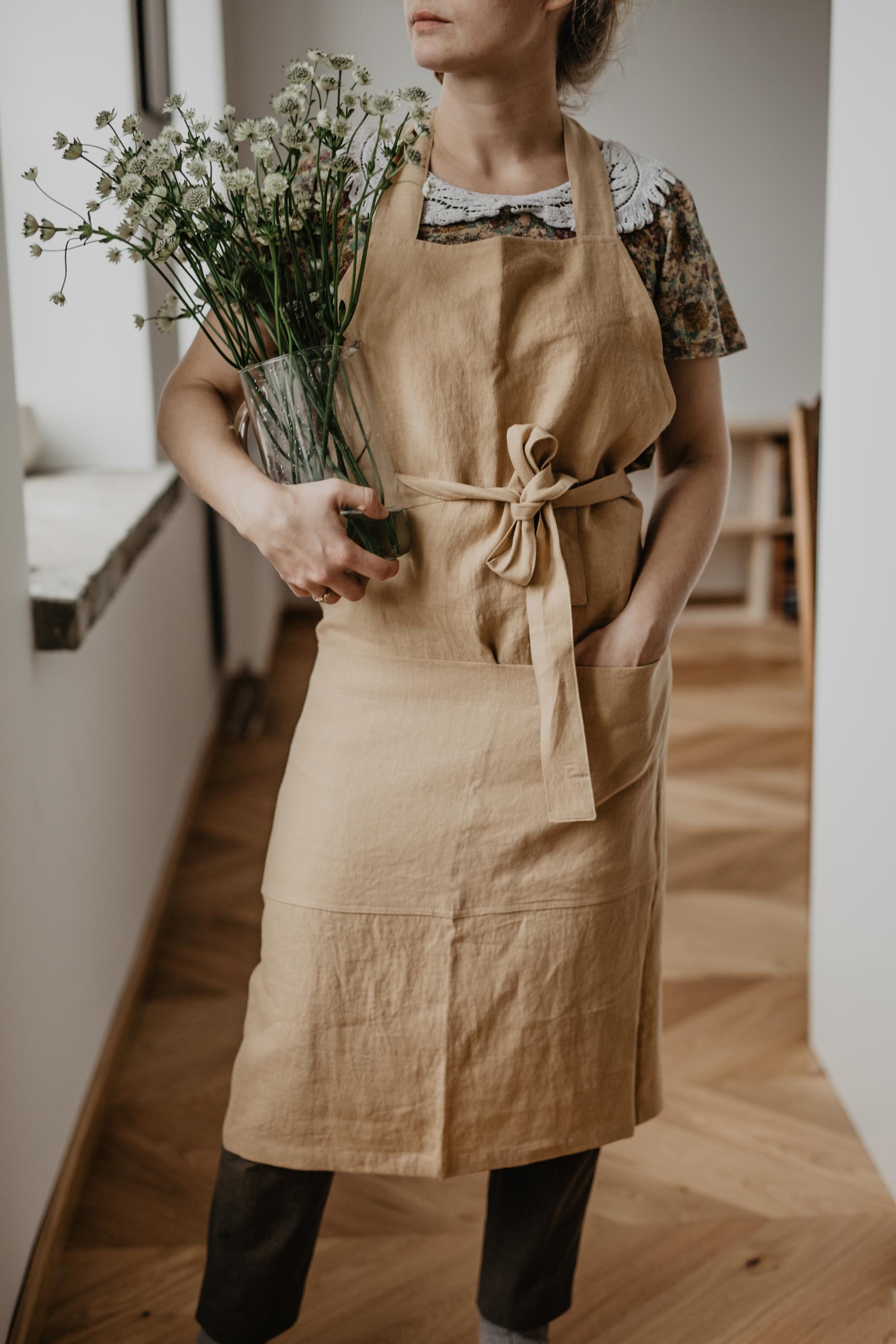 AmourLinen Leinenschürzen Leinen-Latzschürze Leinenschürze | AmourLinen | Klassische Schürze