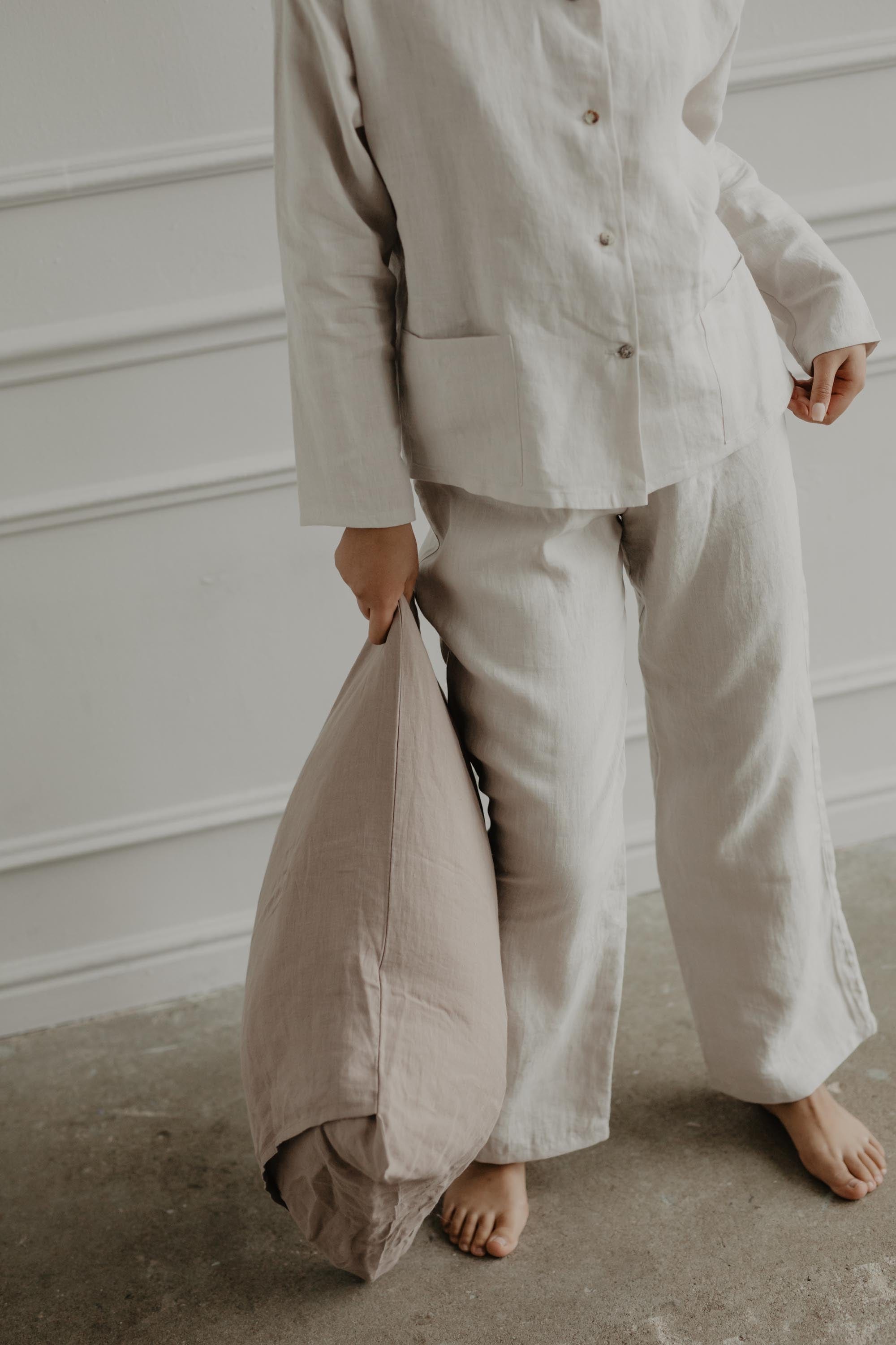 Langärmeliges Pyjama-Set SNOOZE - Creme