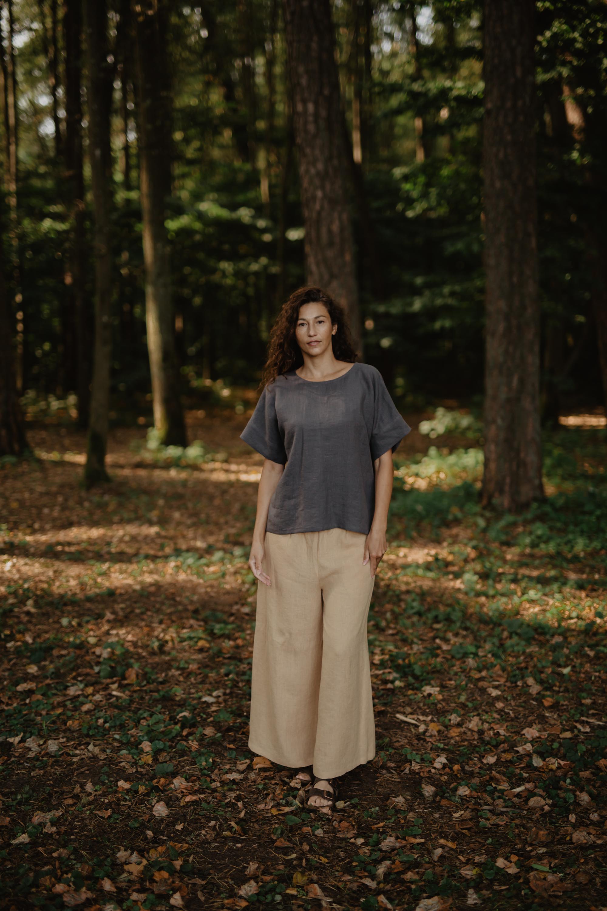 Leinentop PORTO - Anthrazit