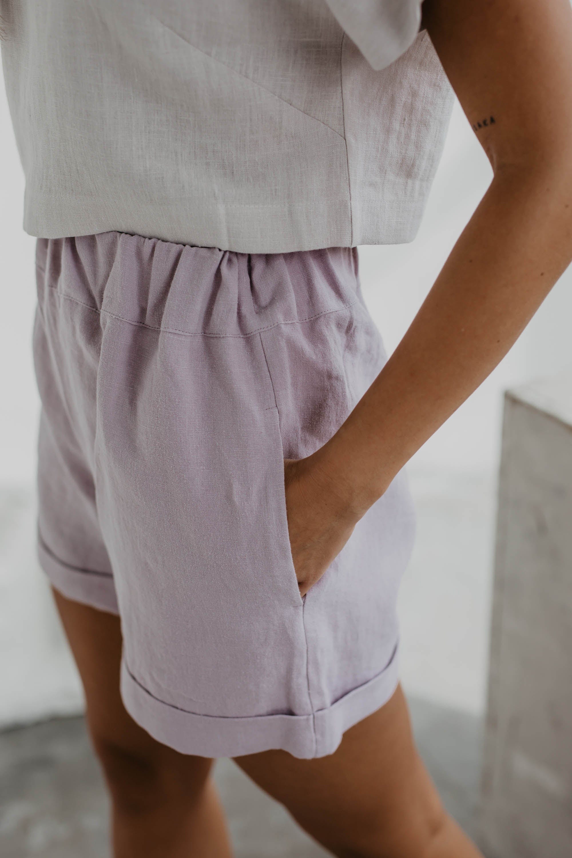 Leinenshorts MIA - Staubrose