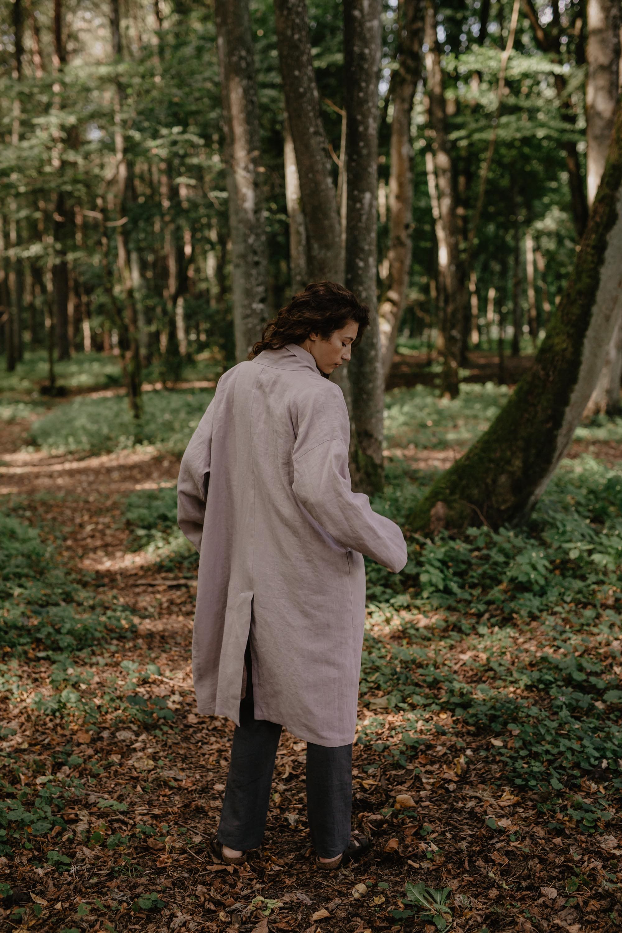AmourLinen Leinenjacke Vilnius mittellanger Leinenmantel Mittellanger Leinenmantel | AmourLinen | Leinenkleidung