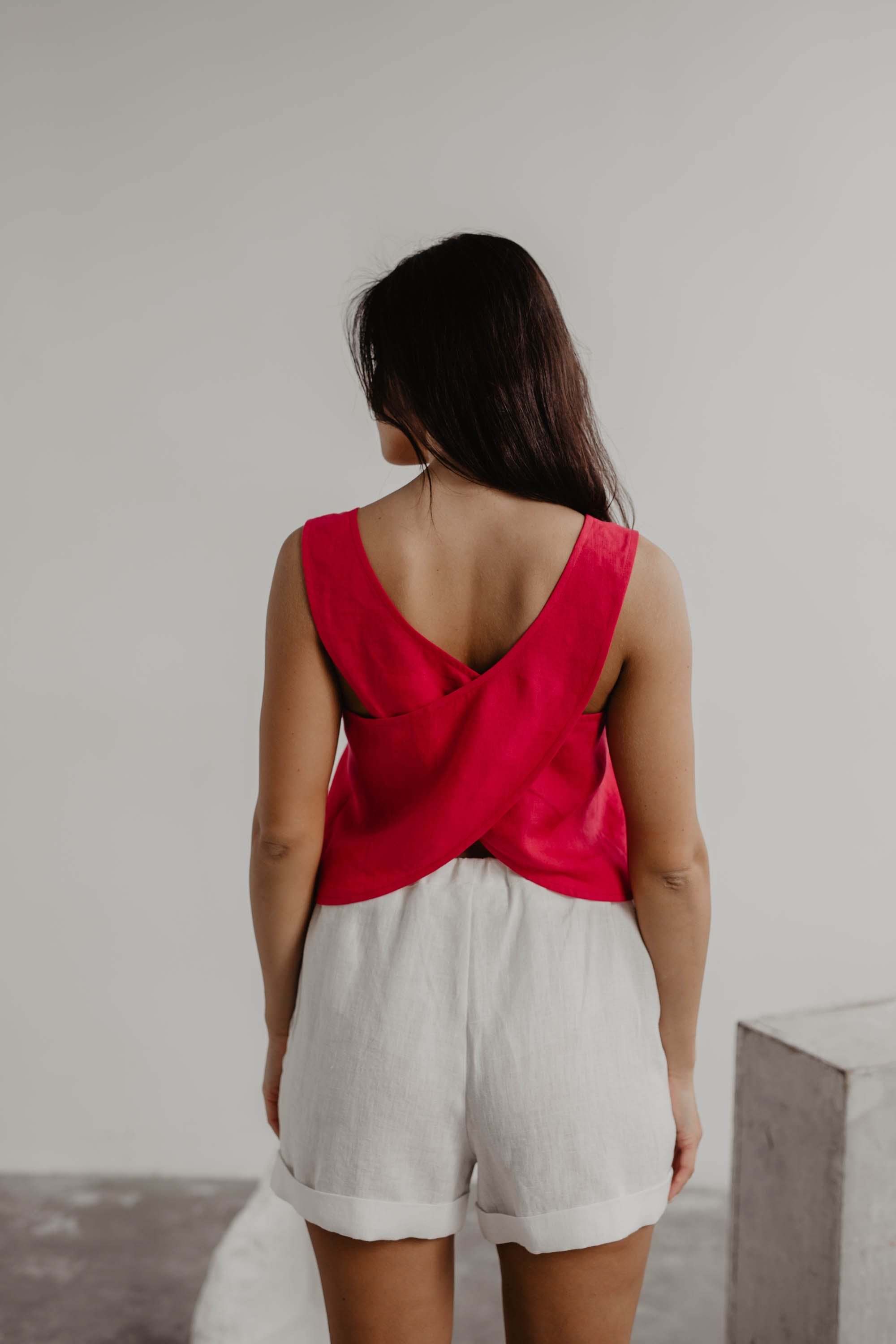 AmourLinen Leinenhose M / Gestreifte Leinenshorts MIA M Gestreifte Leinenshorts MIA M Gestreifte