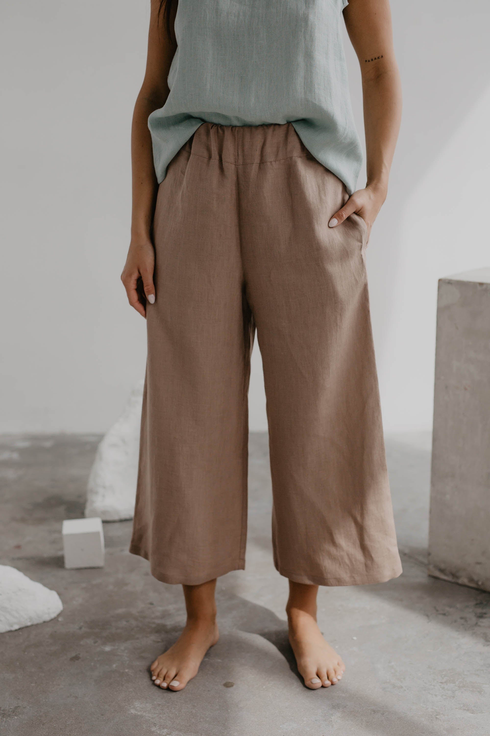 Leinenhose TOKYO - Rosenbraun