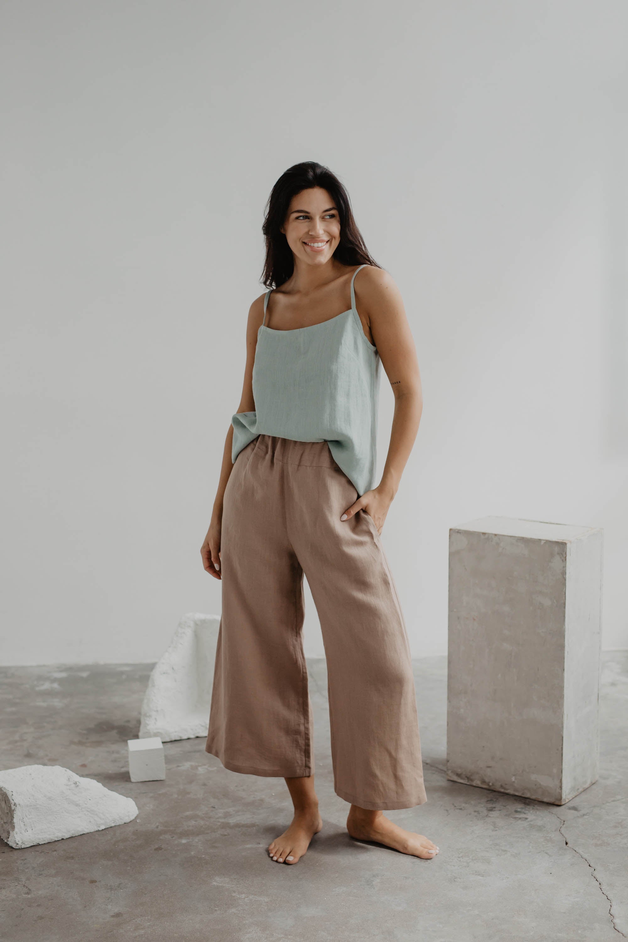 Leinenhose TOKYO - Rosenbraun
