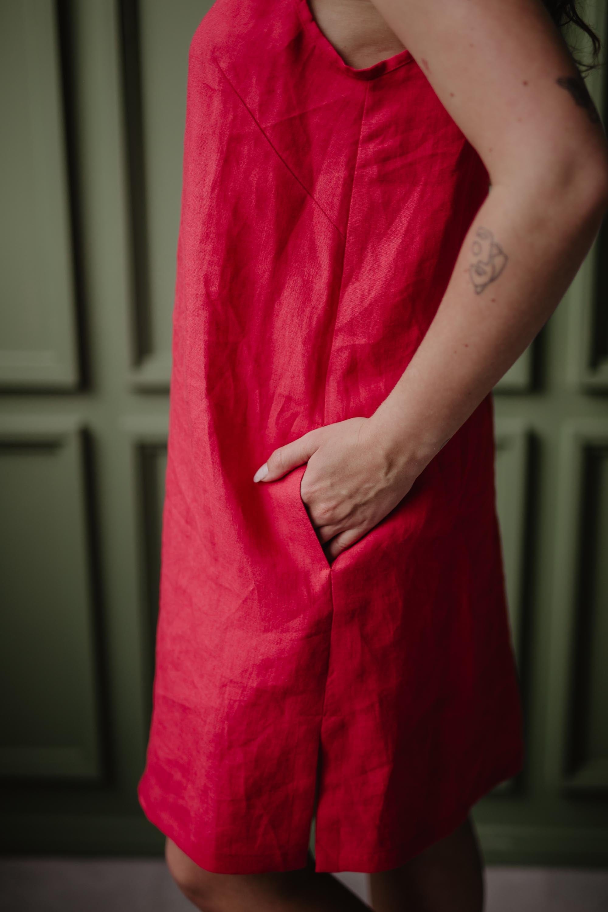Leinenunterkleid ZOE - Viva Magenta