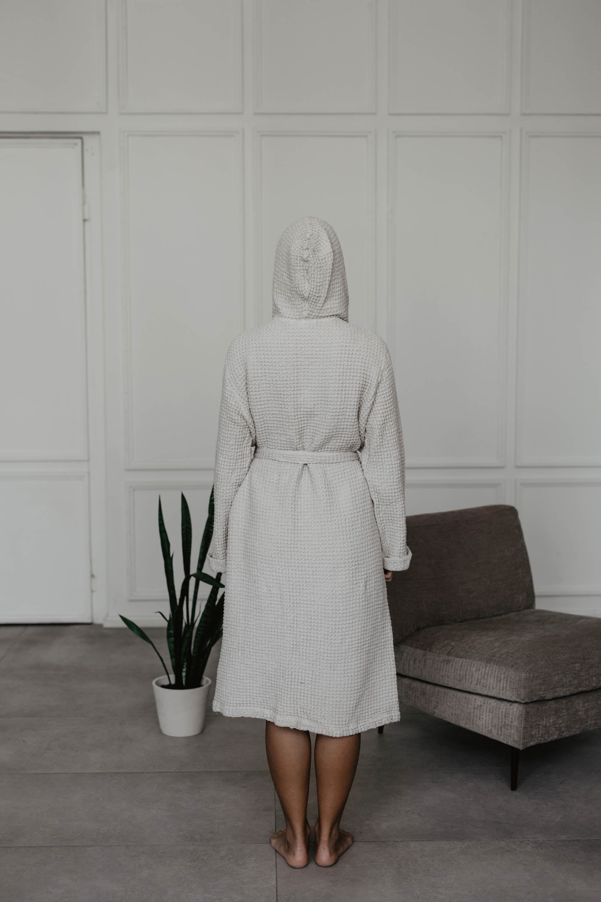 Wabenförmiger Bademantel SNUGGLE - Creme