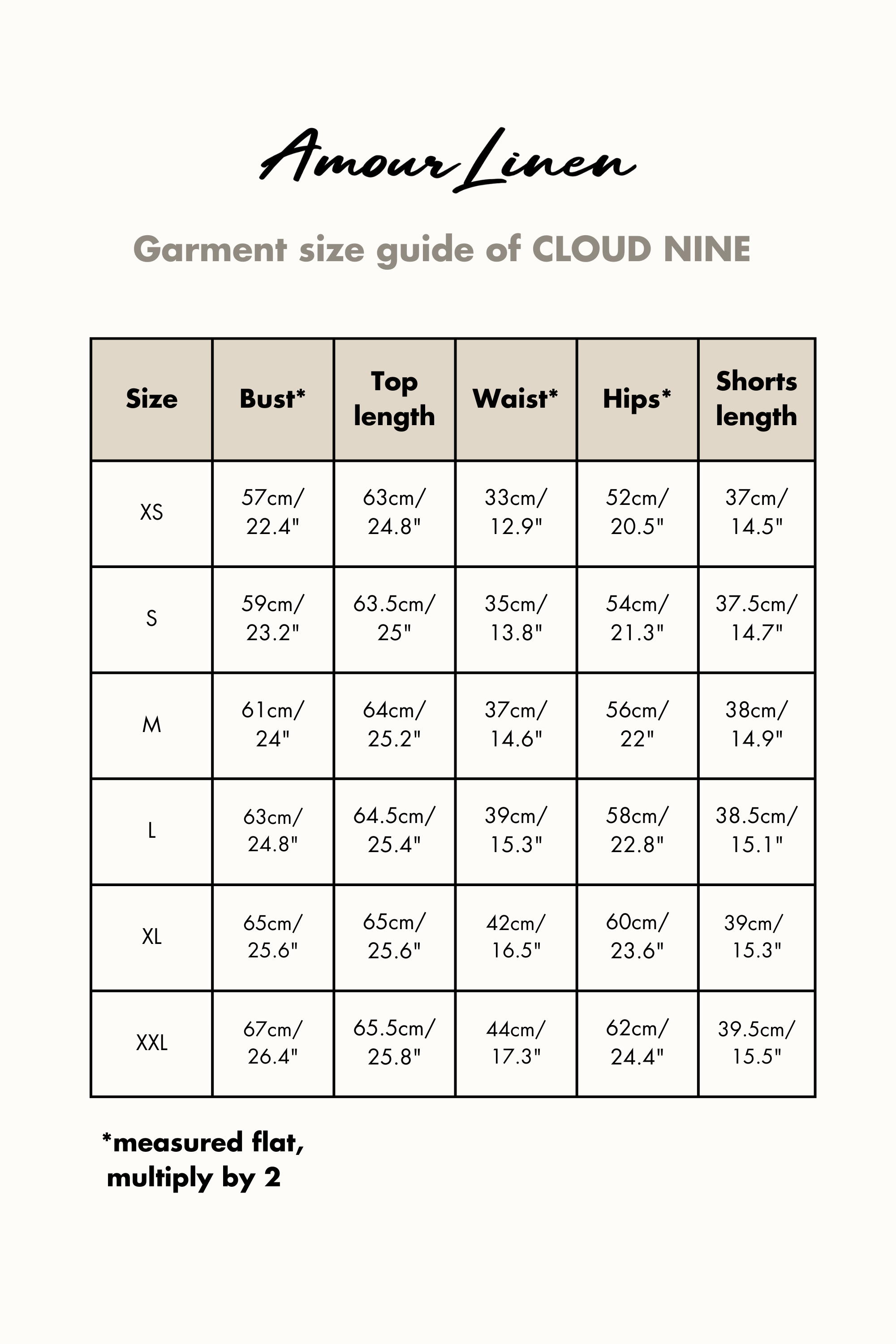 Kurzarm-Pyjama-Set CLOUD NINE - Creme