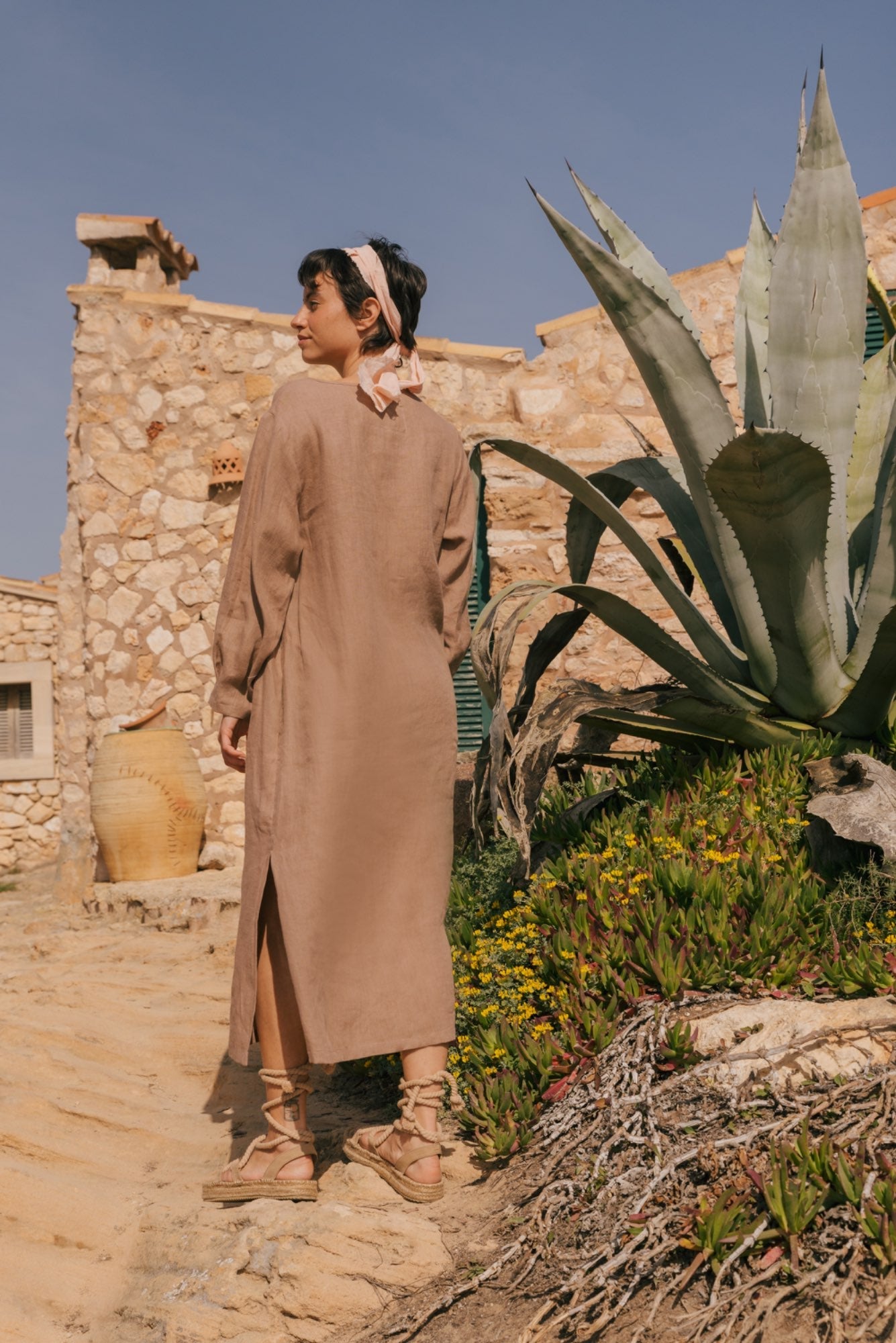 Langes Leinenkleid AMALIA