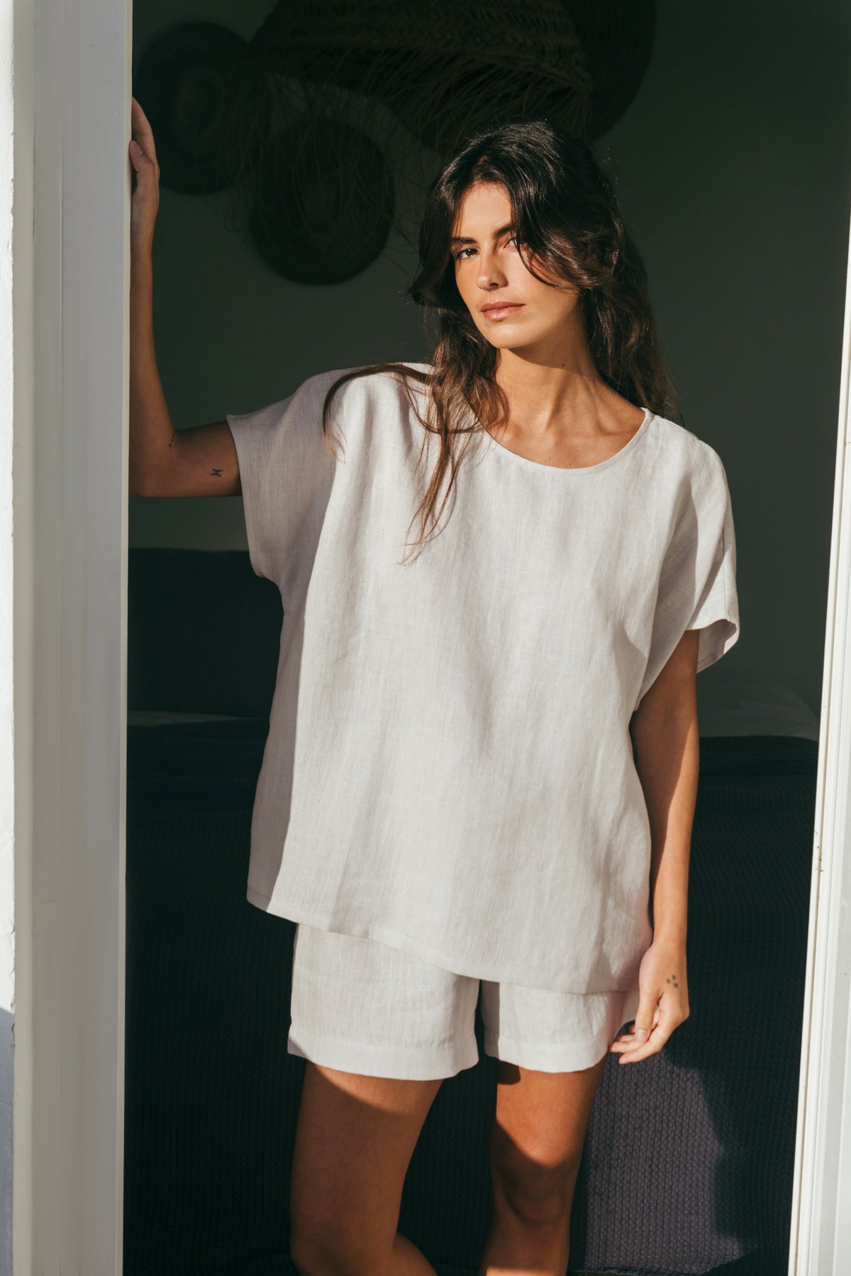 Kurzarm-Pyjama-Set CLOUD NINE - Creme