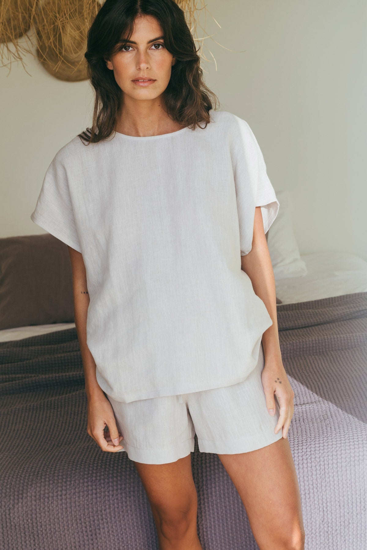 Kurzarm-Pyjama-Set CLOUD NINE - Creme