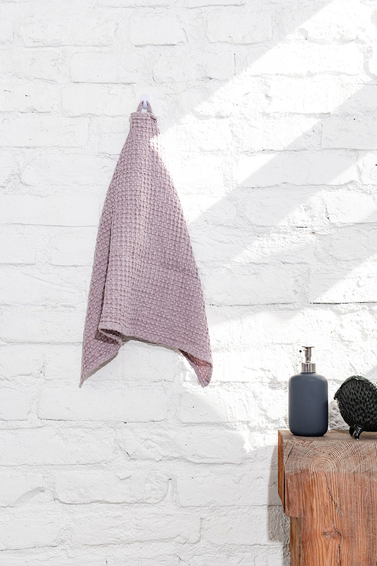 Pink Waffle Linen Hand Towel By Amourlinen