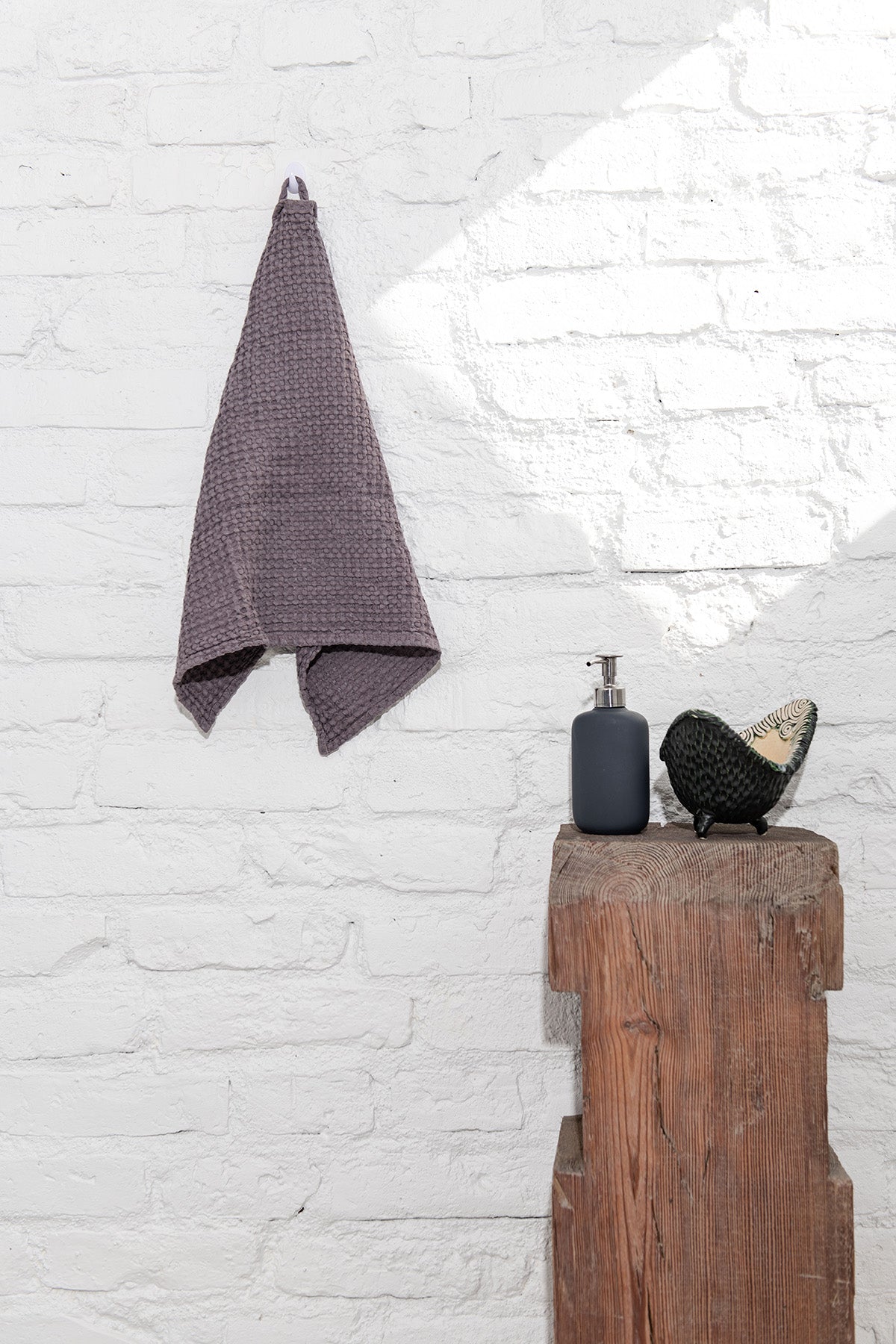 Dusty Rose Waffle Linen Hand Towel By Amourlinen
