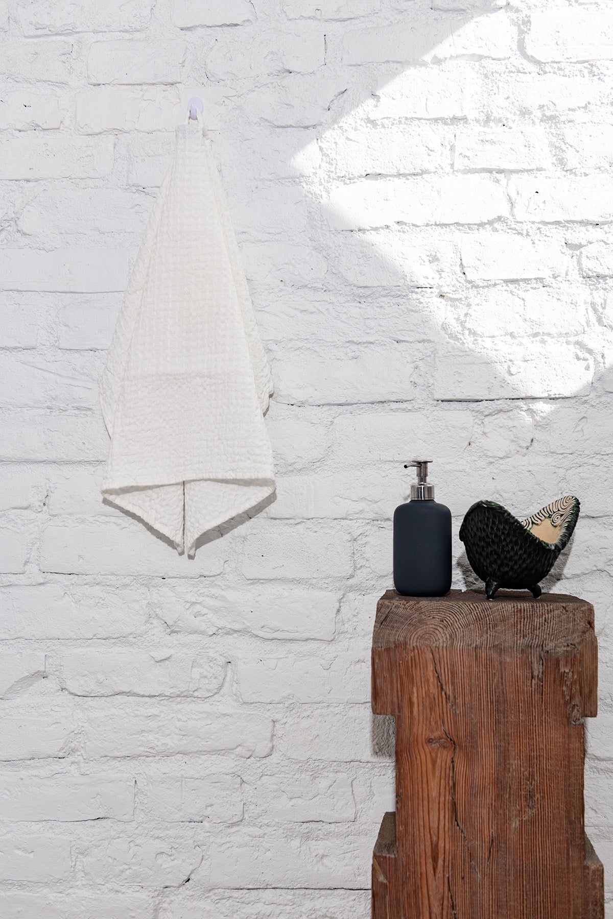 White Waffle Linen Hand Towel By Amourlinen