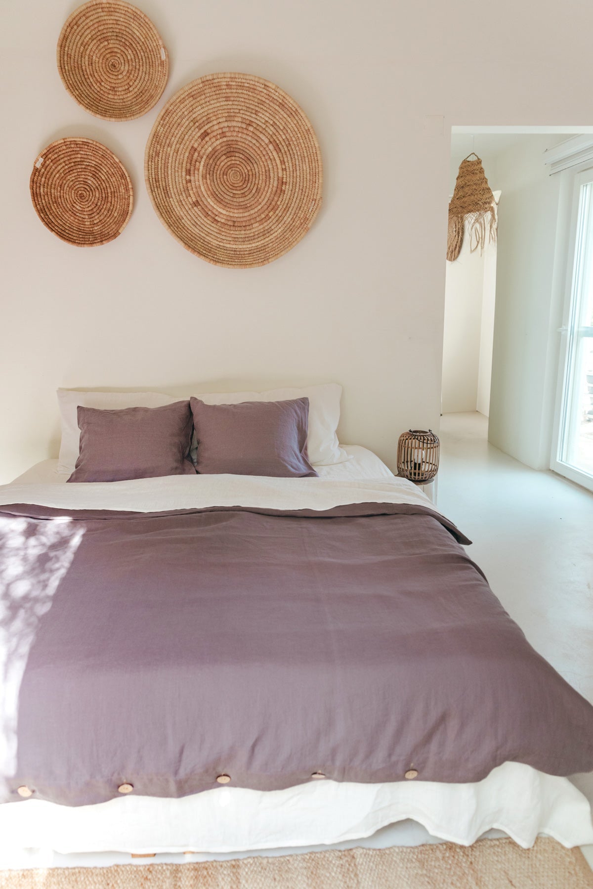 Leinen-Bettbezug in Dusty Lavender