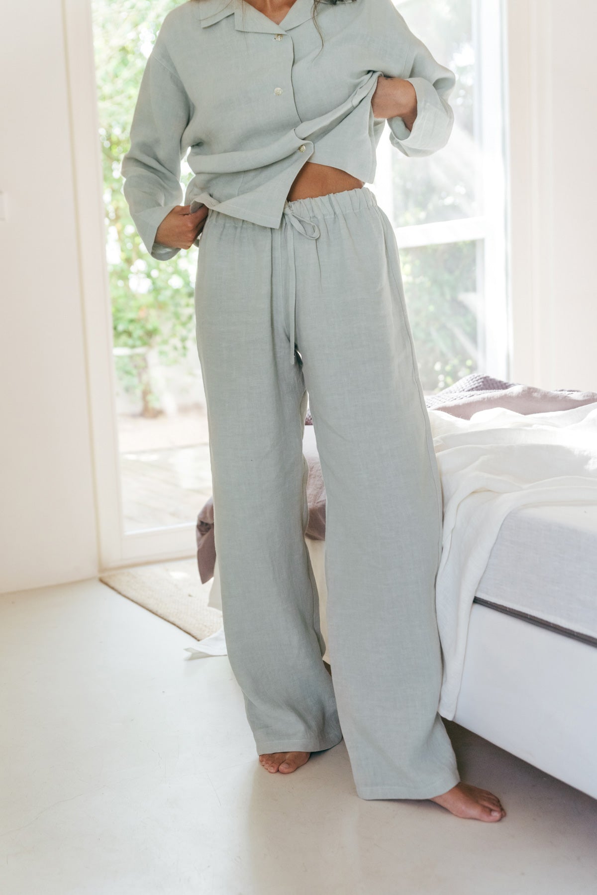 Langärmeliges Pyjama-Set SNOOZE - Salbeigrun