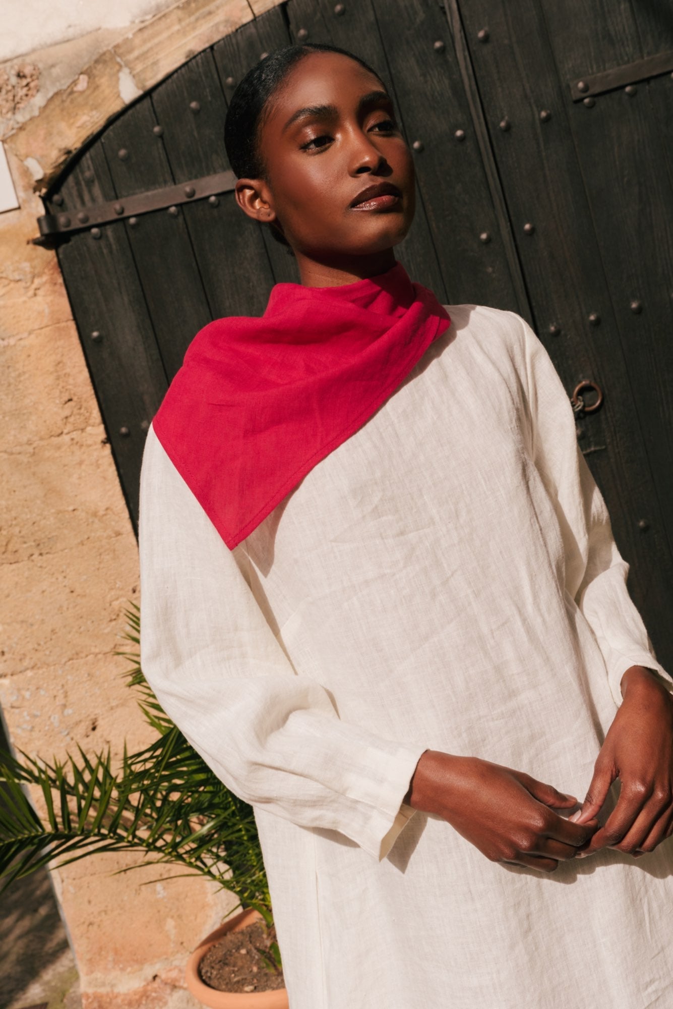 Leinenschal in Matcha Grün