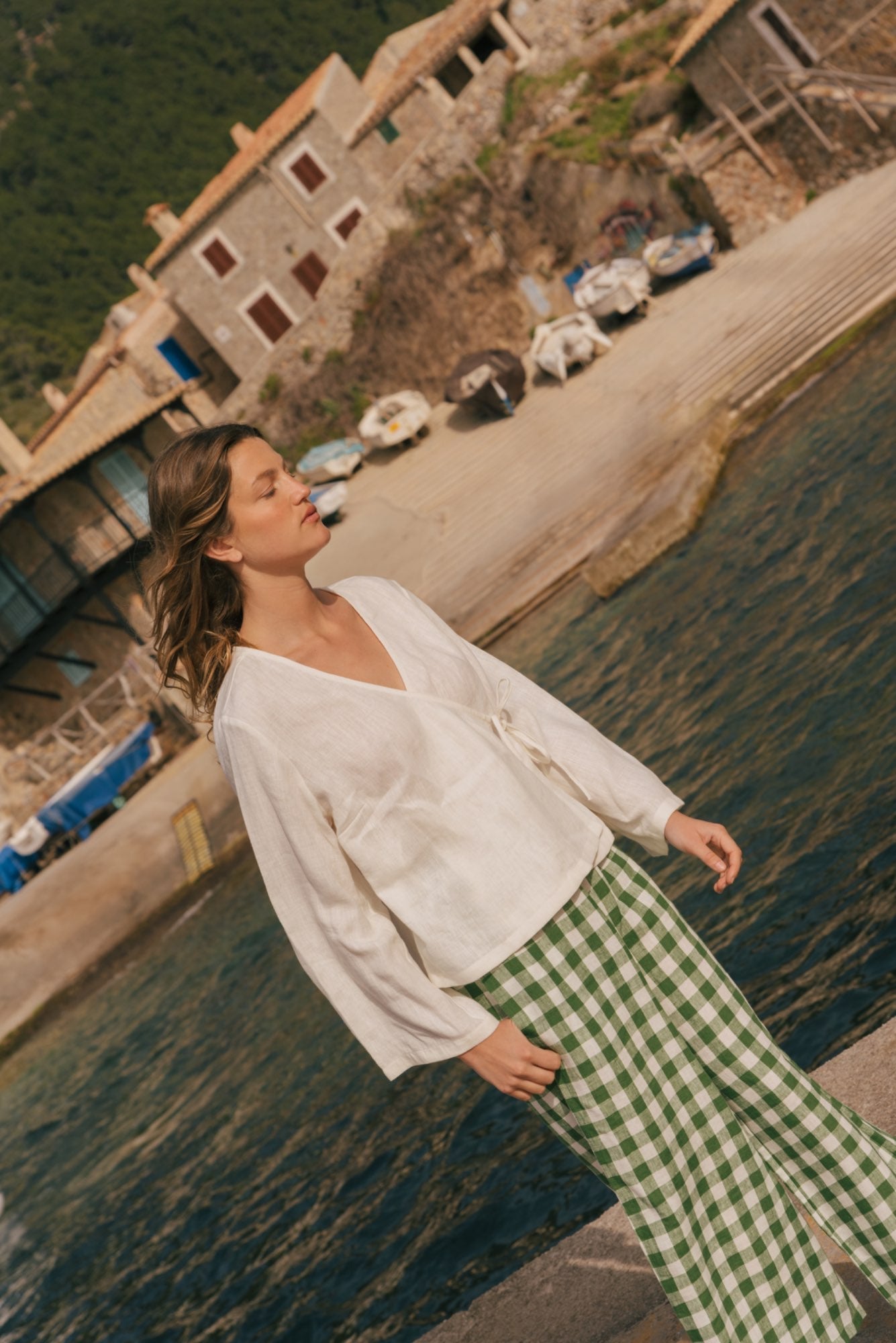 Leinenwickeltop ADELE