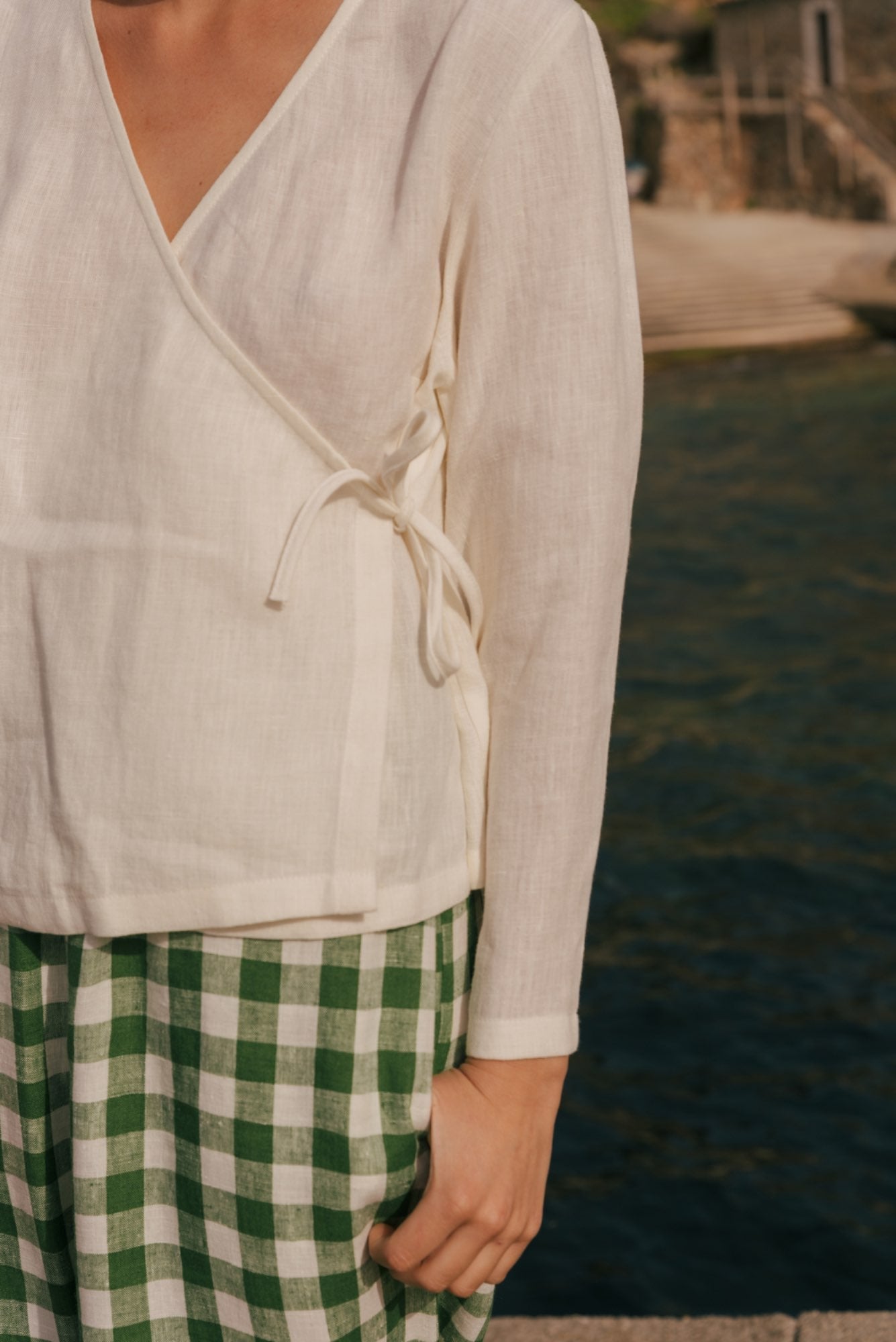 Leinenwickeltop ADELE