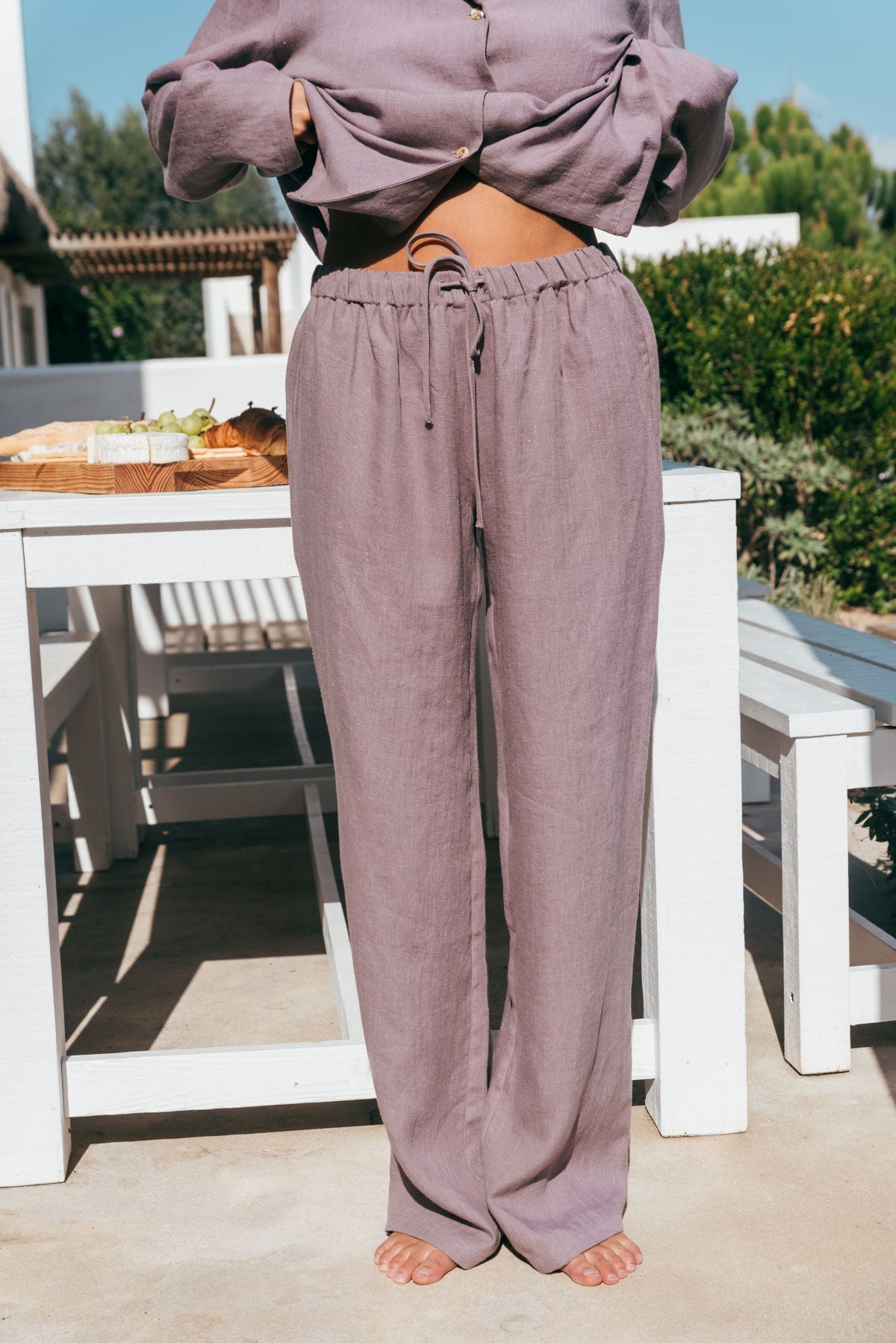 Langärmeliges Pyjama-Set NIGHTLY - Staubiger Lavendel