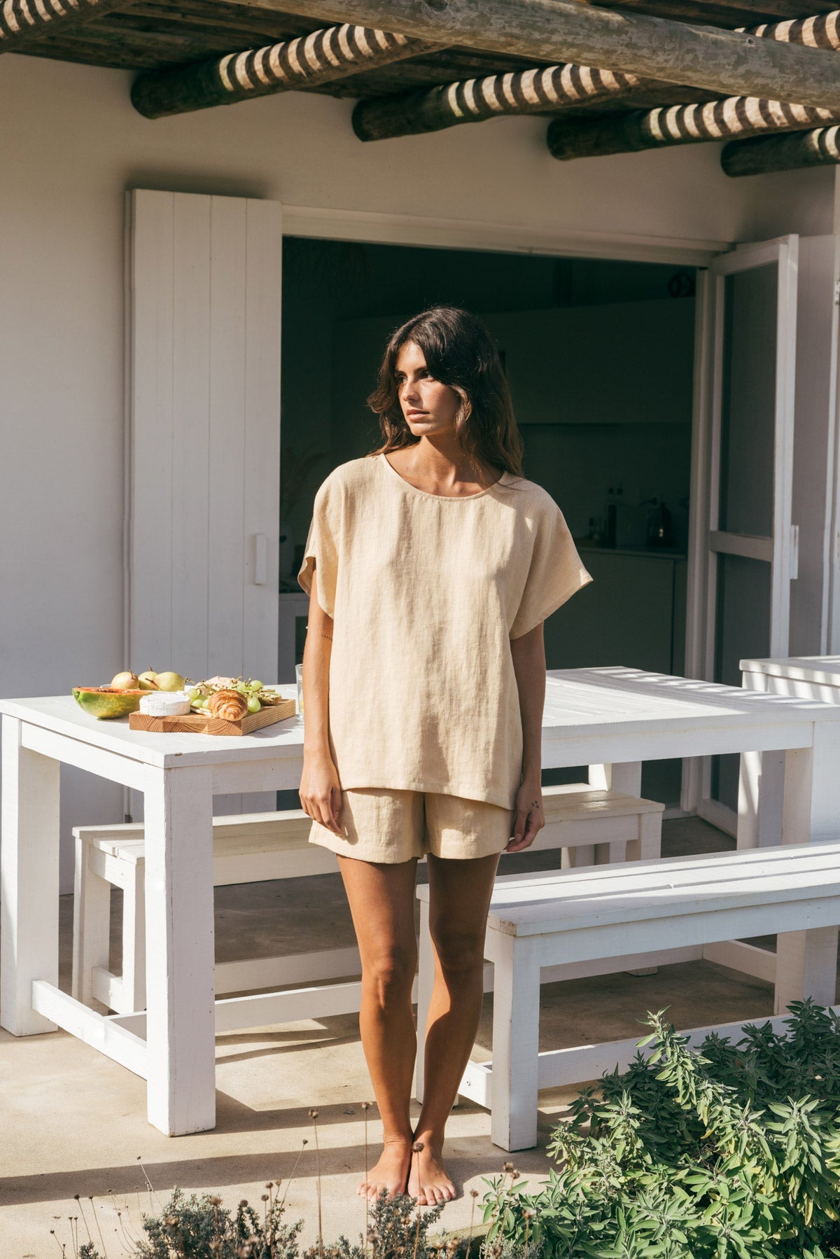 Kurzarm-Pyjama-Set CLOUD NINE - Senfgelb