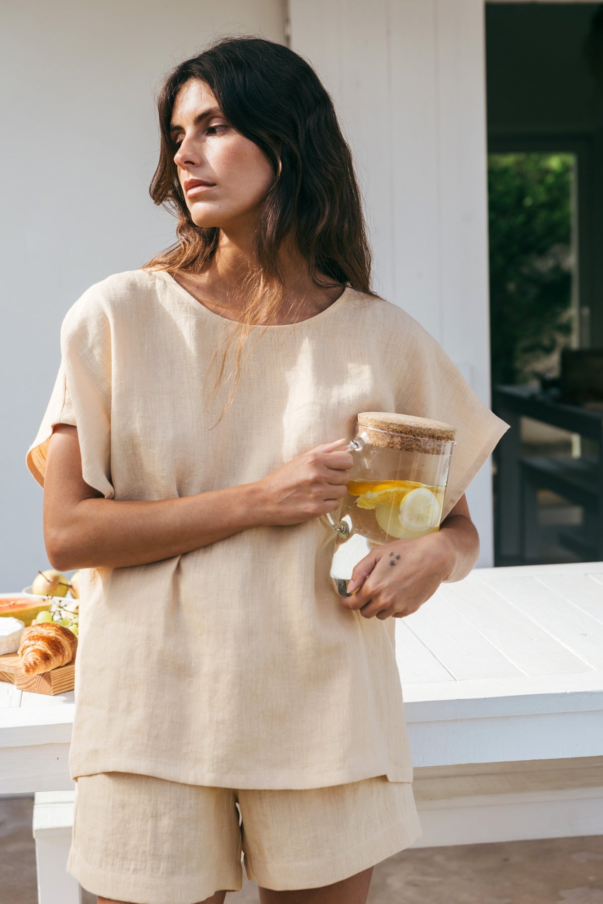 Kurzarm-Pyjama-Set CLOUD NINE - Senfgelb