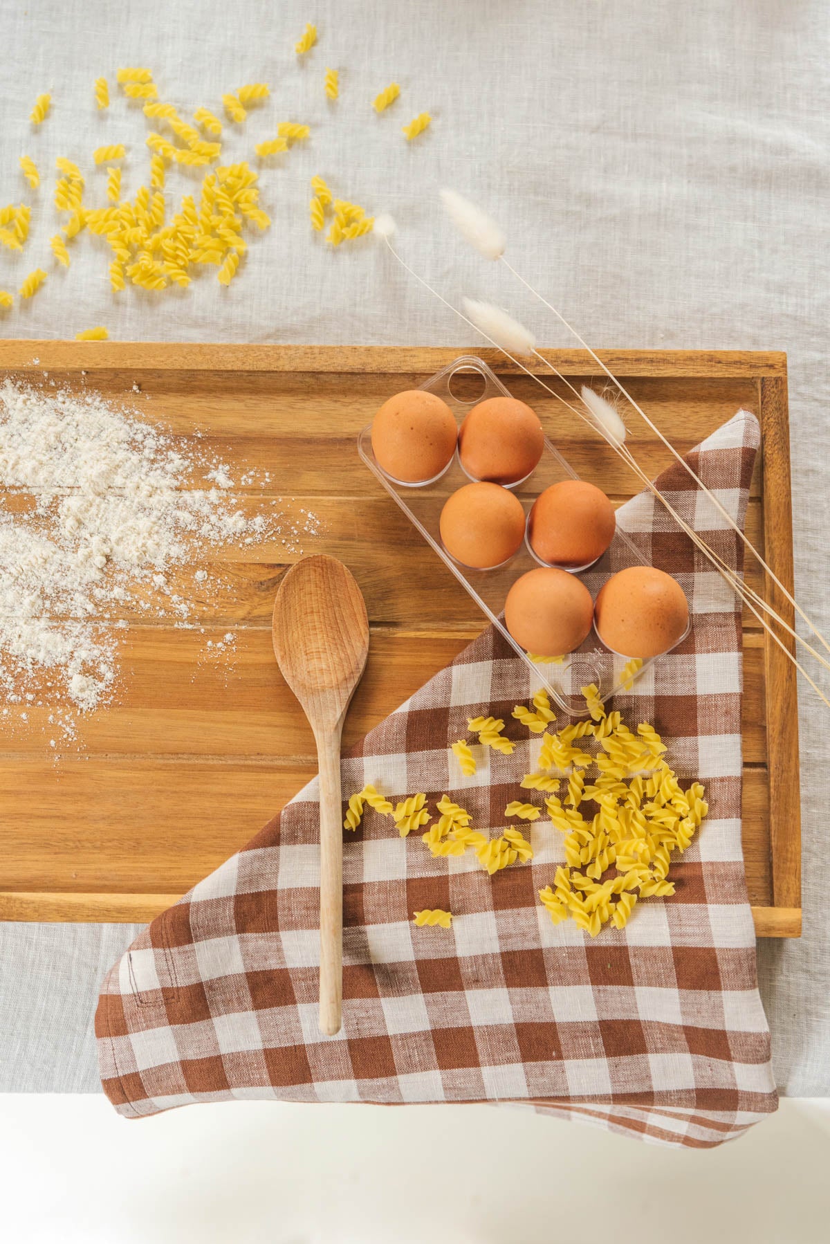 Geschirrtuch aus Leinen in Grünes Gingham