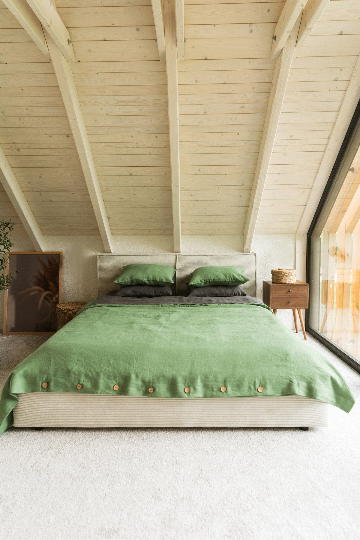AmourLinen Leinen-Bettbezug Leinen-Bettbezug in Matcha-Grün Leinen-Bettbezug in Matcha-Grün | AmourLinen