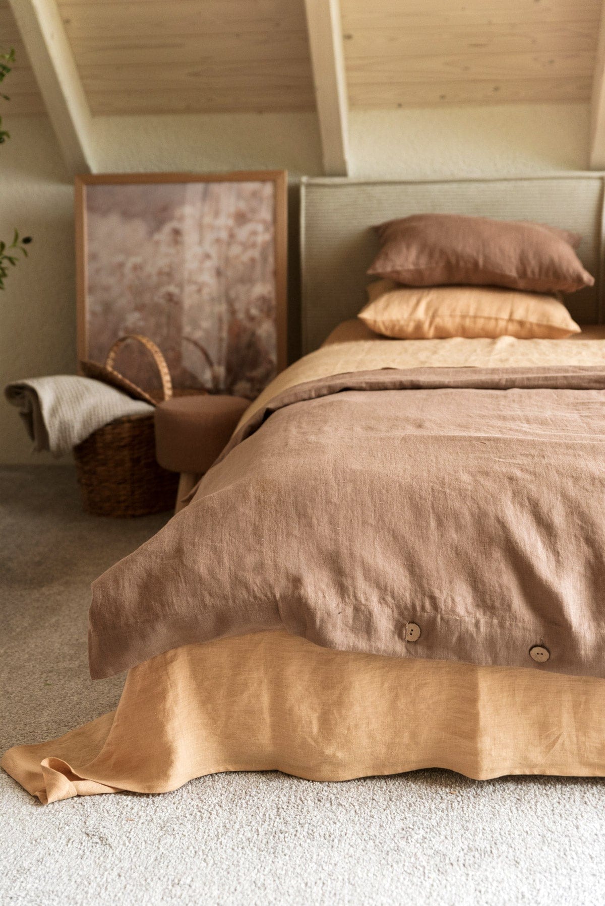 AmourLinen Leinen-Bettbezug Leinen-Bettbezug in Rosébraun Leinen-Bettbezug in Rosébraun | AmourLinen