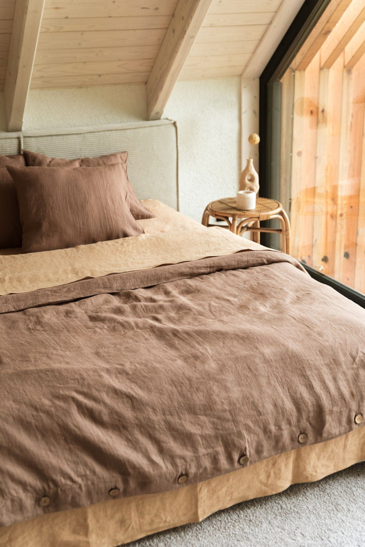 AmourLinen Leinen-Bettbezug Leinen-Bettbezug in Rosébraun Leinen-Bettbezug in Rosébraun | AmourLinen