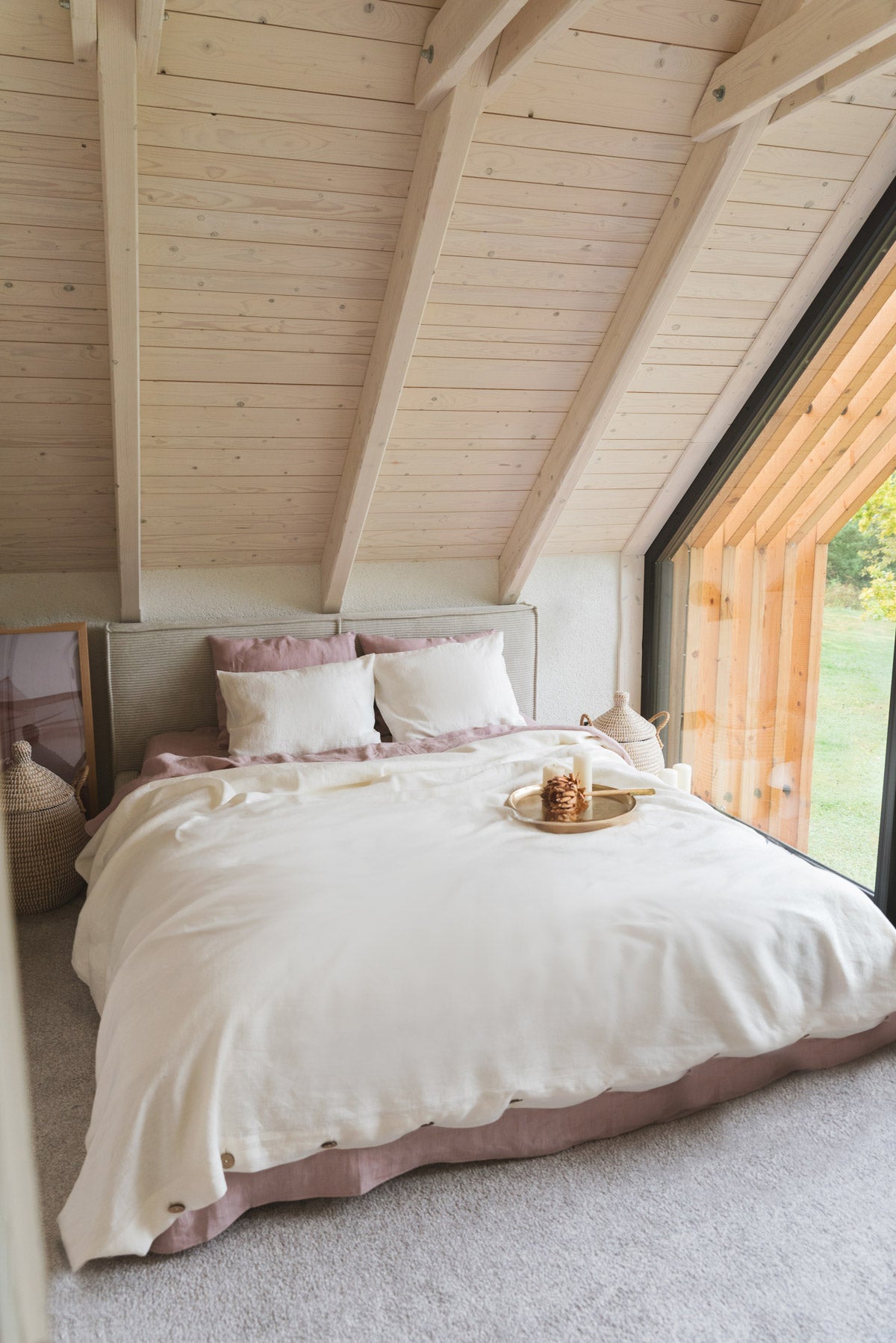 Leinen-Bettbezug in Weiß