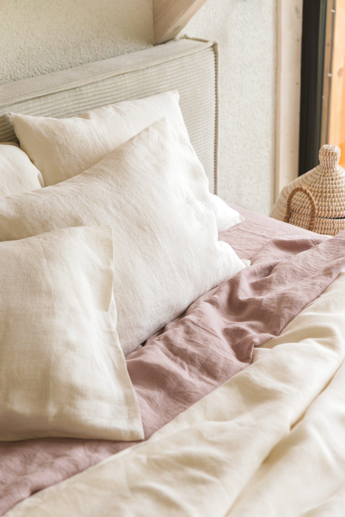 AmourLinen Leinen-Bettwäscheset Leinen-Bettwäscheset in Weiß Leinen-Bettwäscheset in Weiß