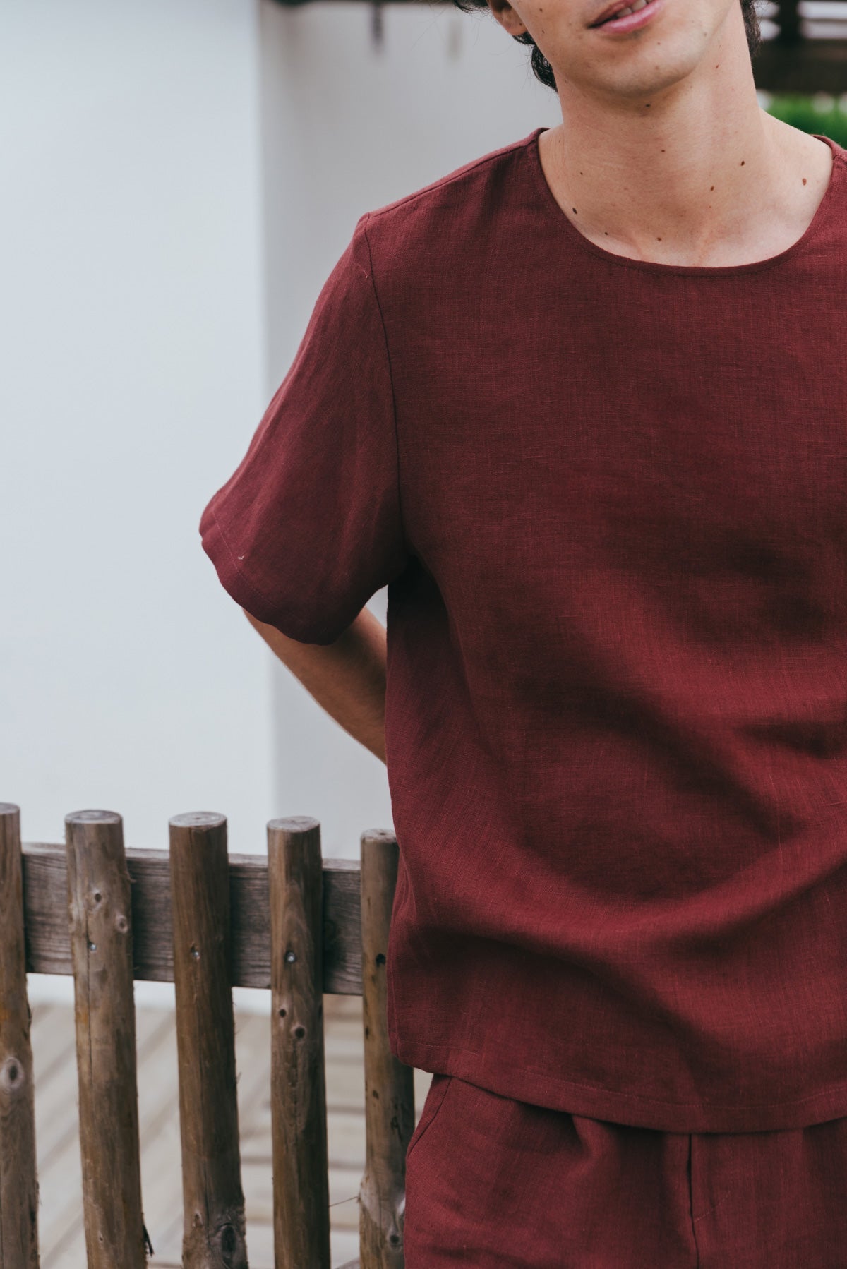 Leinen pyjama set mit shorts BILLY