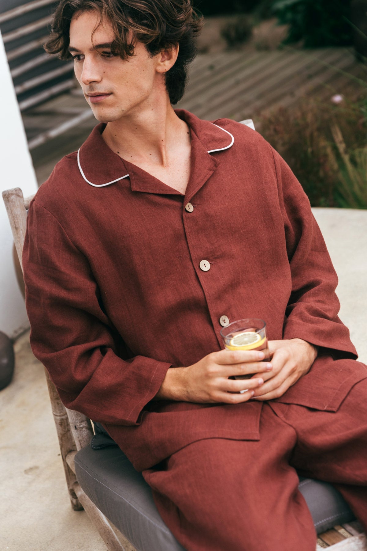 Klassisches leinen pyjama set HARRY