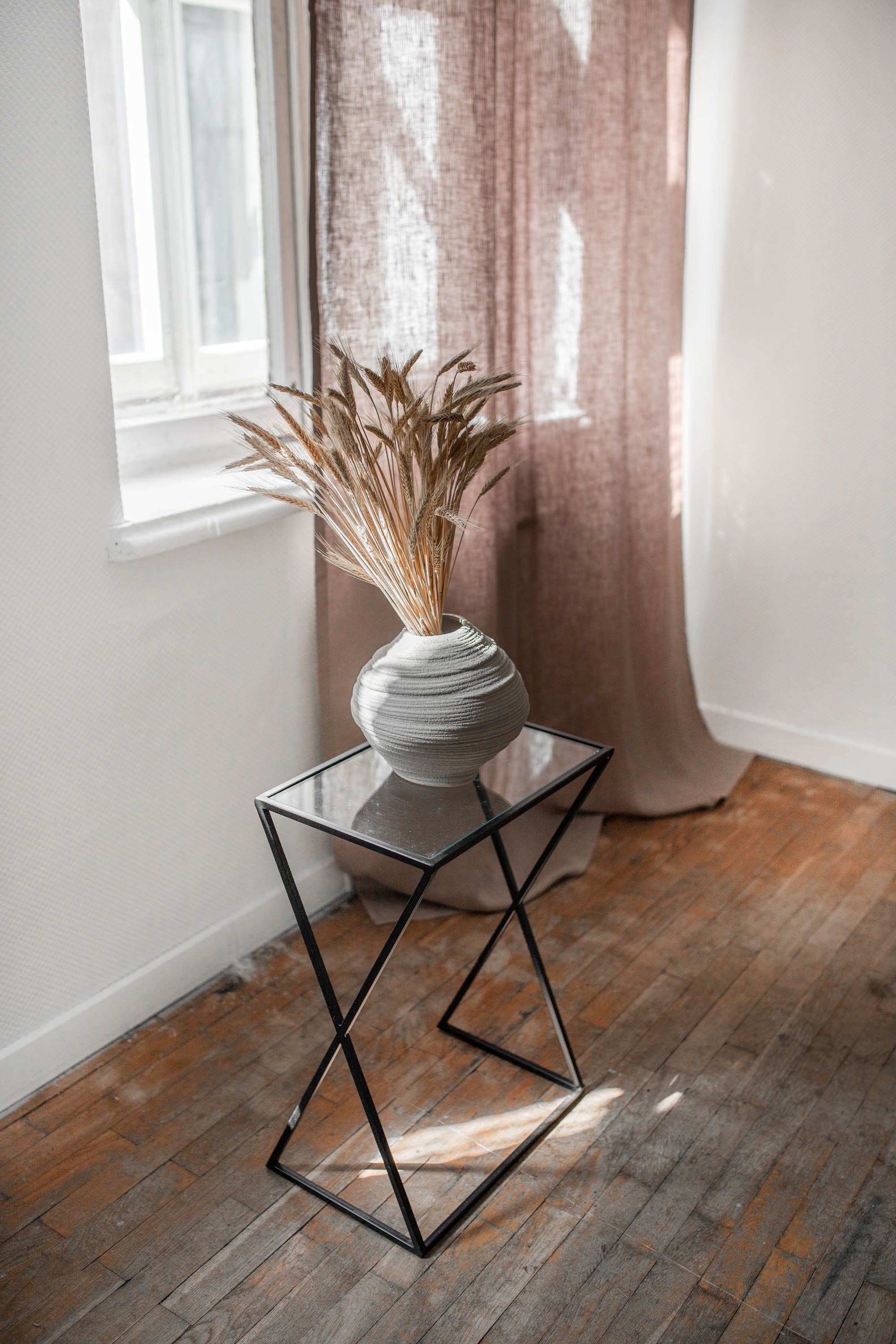 AmourLinen Leinenvorhänge 53x108" / 135x275cm / Rosébraun Leinenvorhang mit Schlaufen - 53x108" / 135x275cm / Rosébraun Leinenvorhang mit Schlaufen - 53x108" / 135x275cm / Rosébraun