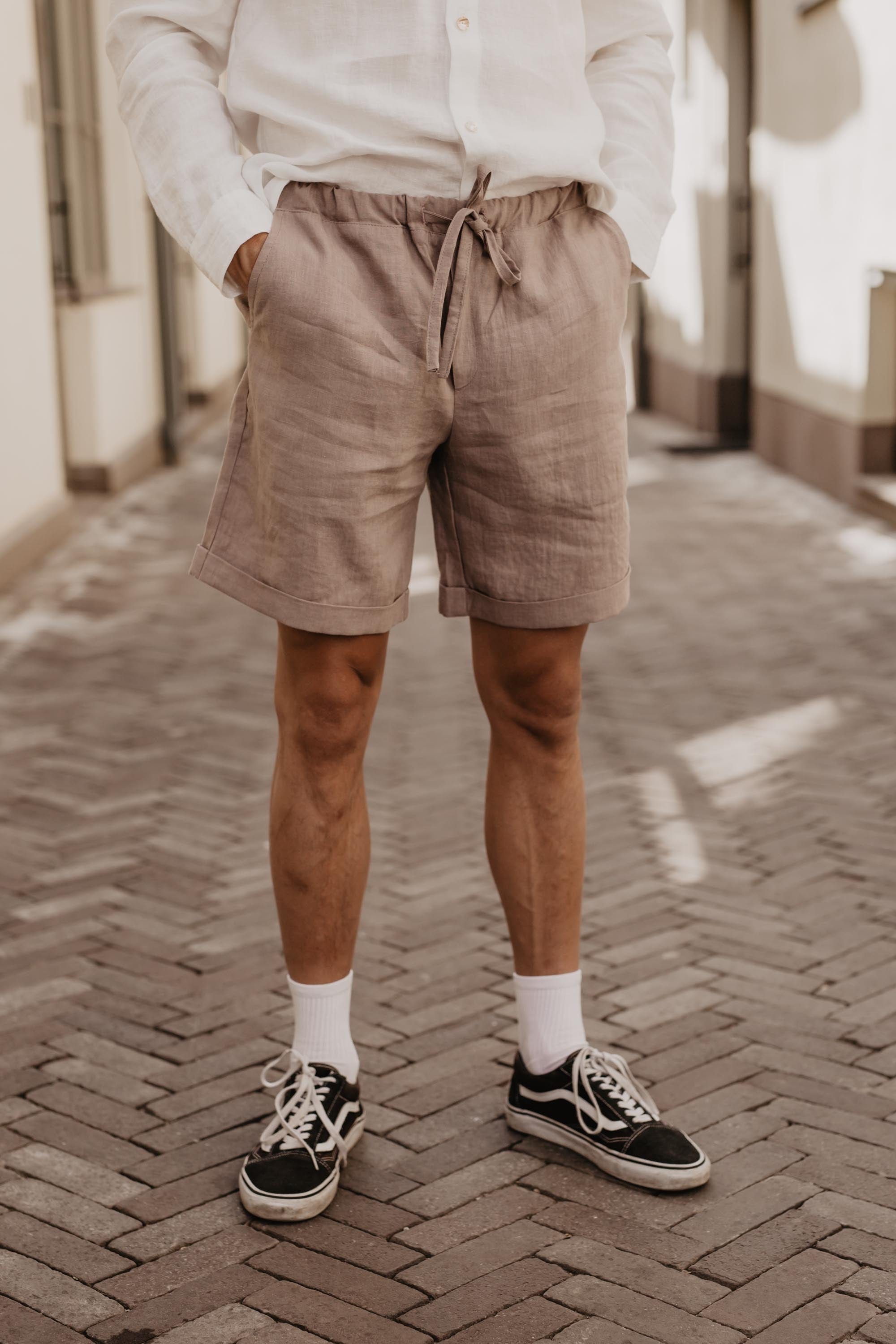 AmourLinen Leinenshorts L / Rosy Brown Leinenshorts ARES L Rosy Brown Leinenshorts ARES L Rosy Brown