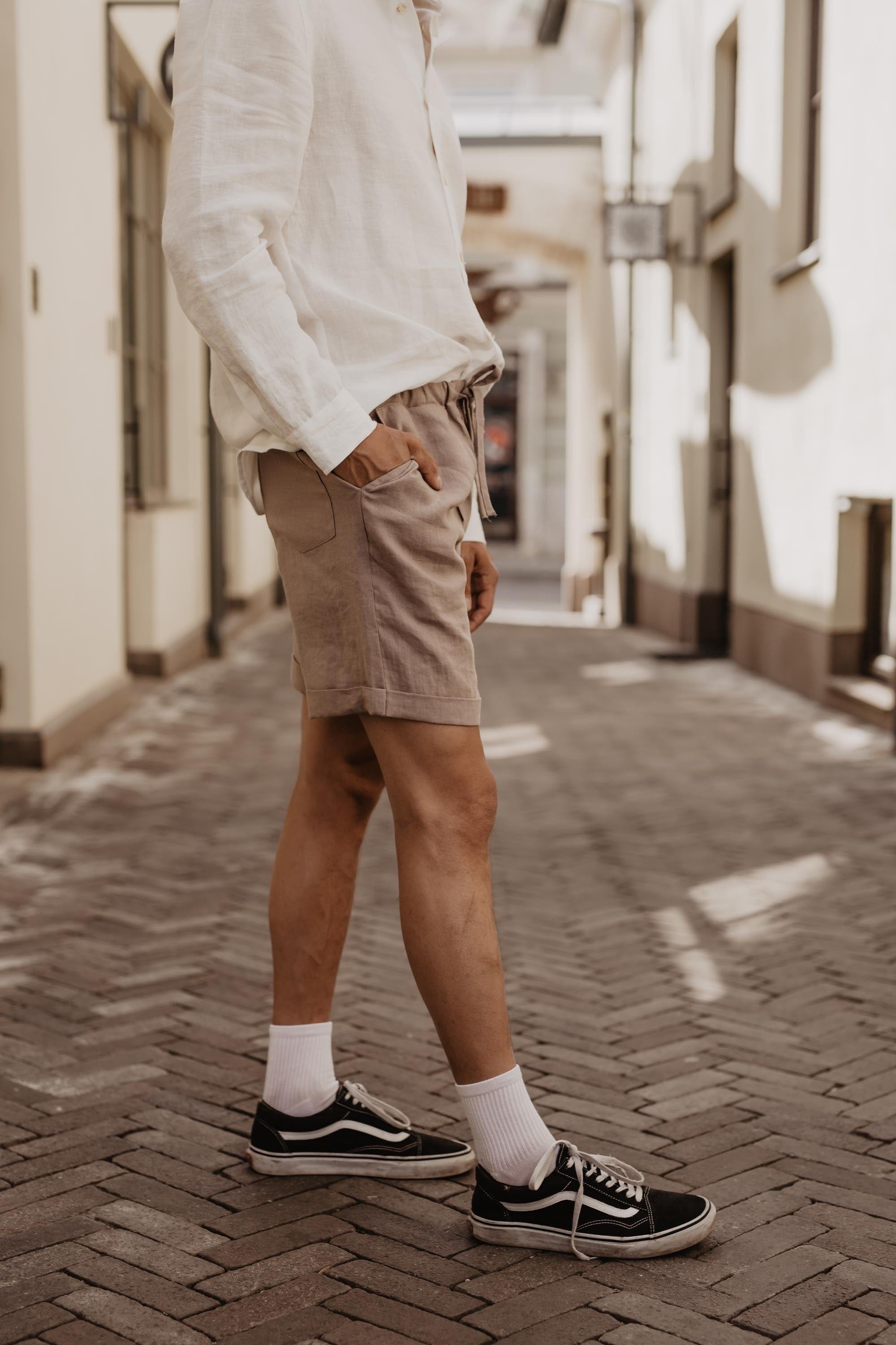 AmourLinen Leinenshorts L / Rosy Brown Leinenshorts ARES L Rosy Brown Leinenshorts ARES L Rosy Brown