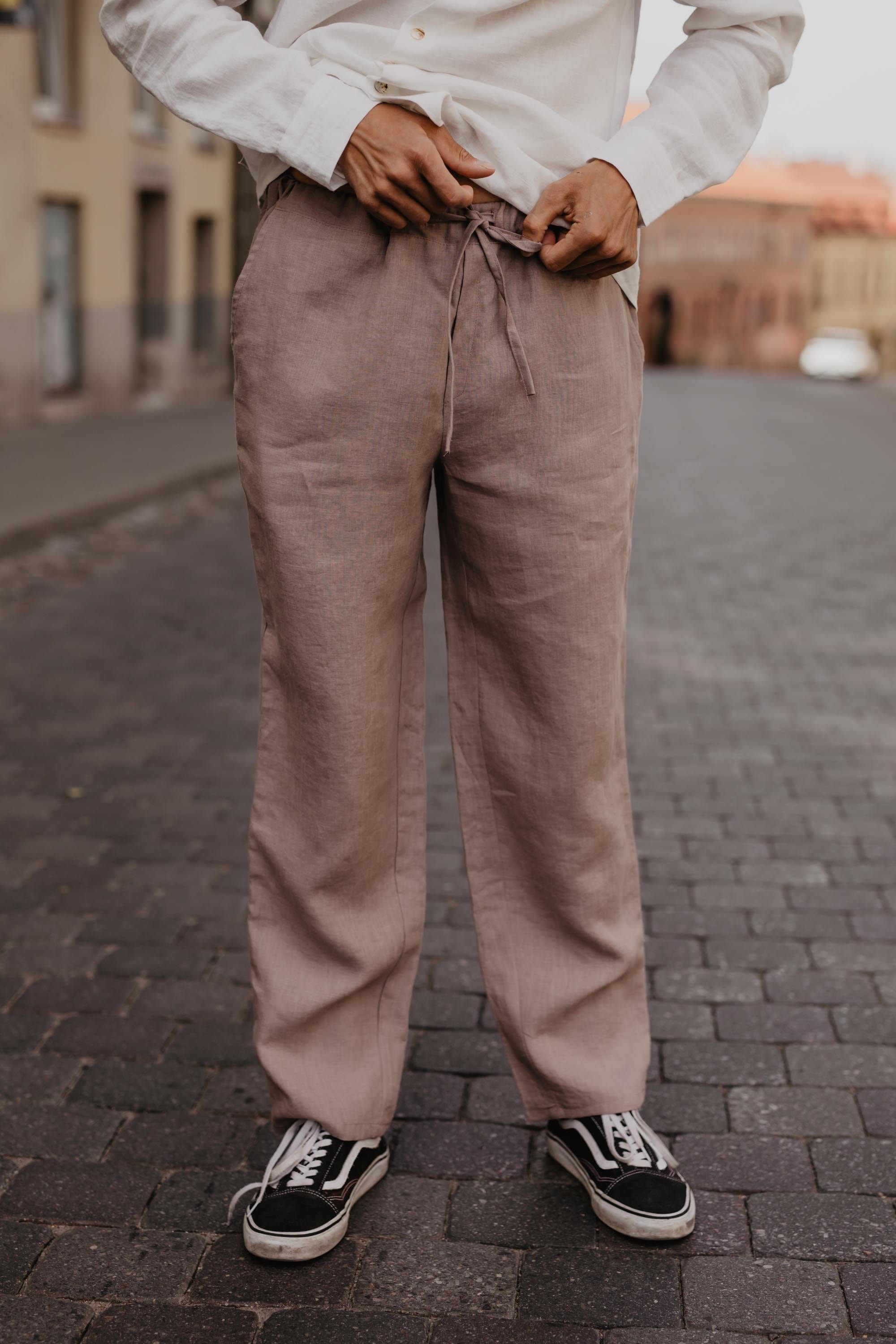 Leinenhose ADONIS - Rosenbraun