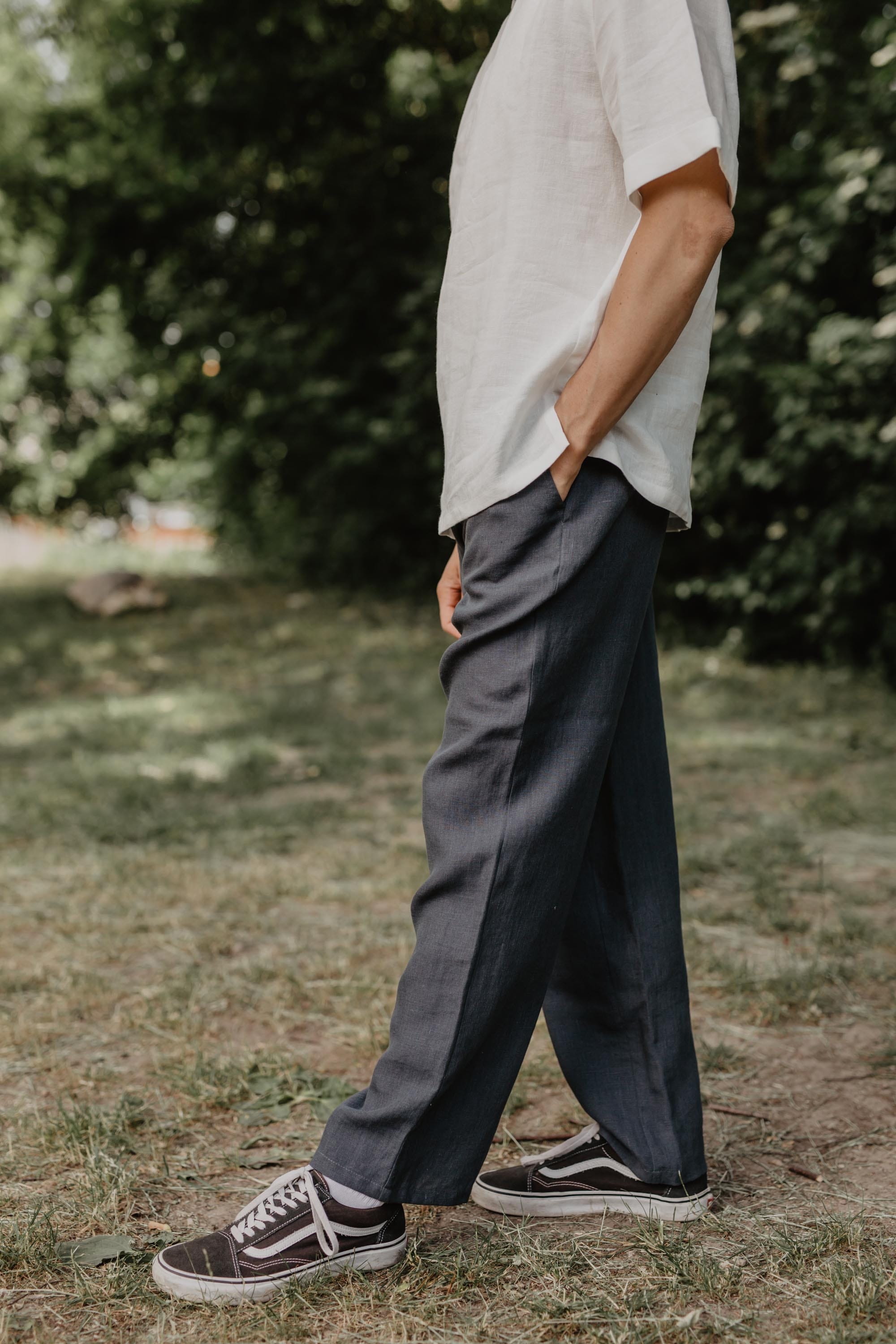 Leinenhose ADONIS - Anthrazit