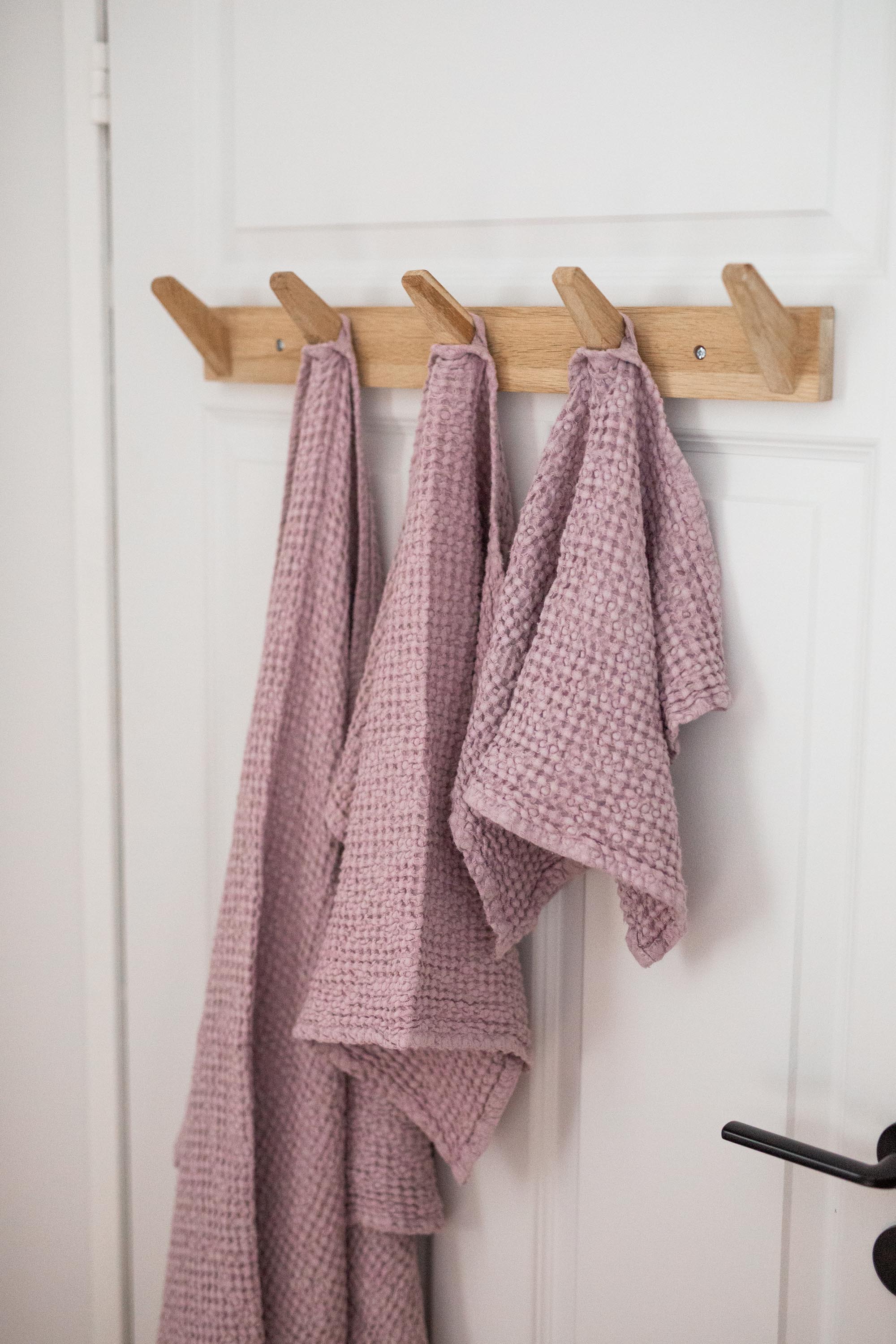 Leinen-Gesichtshandtuch in Dusty Rose