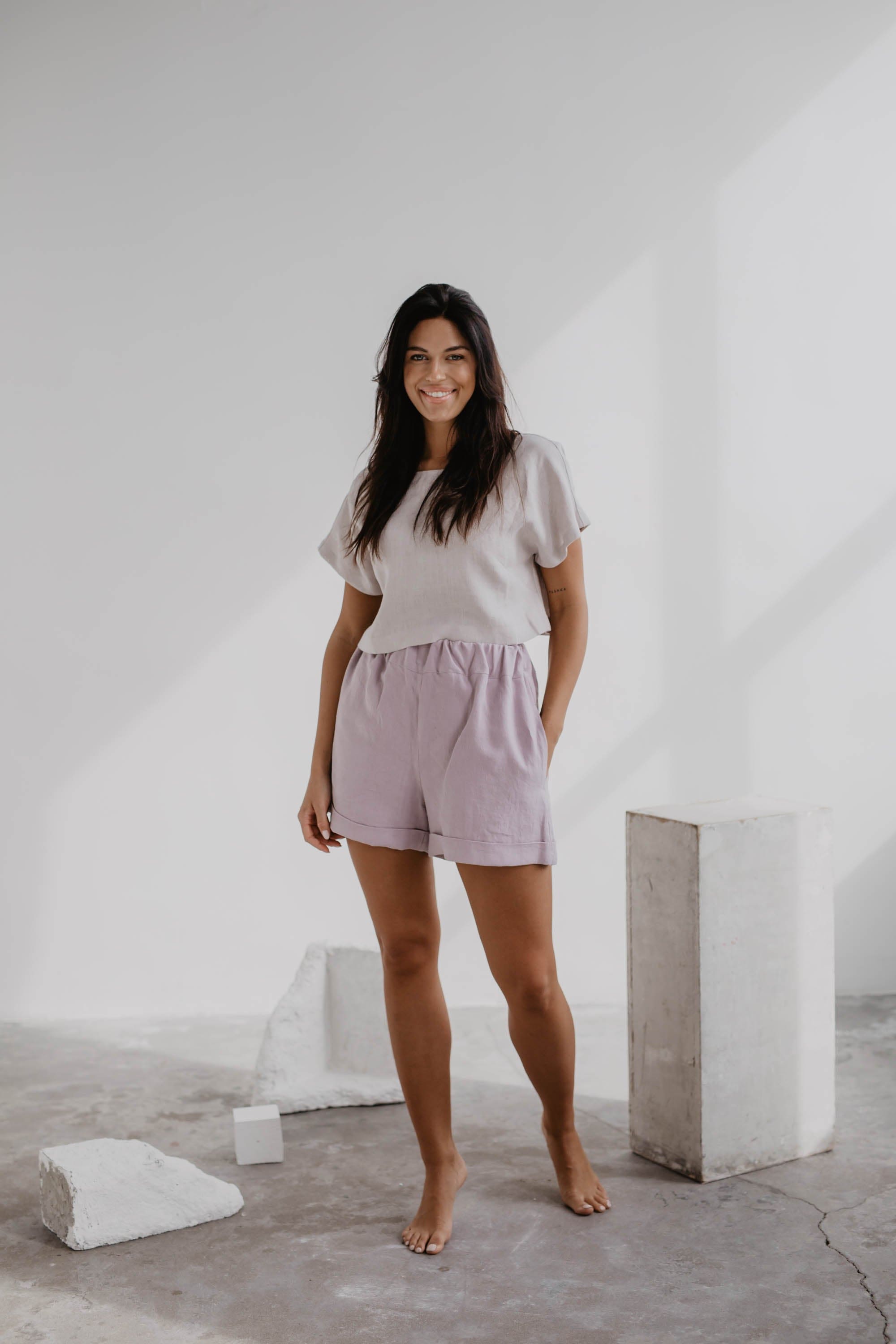 Leinenshorts MIA - Staubrose