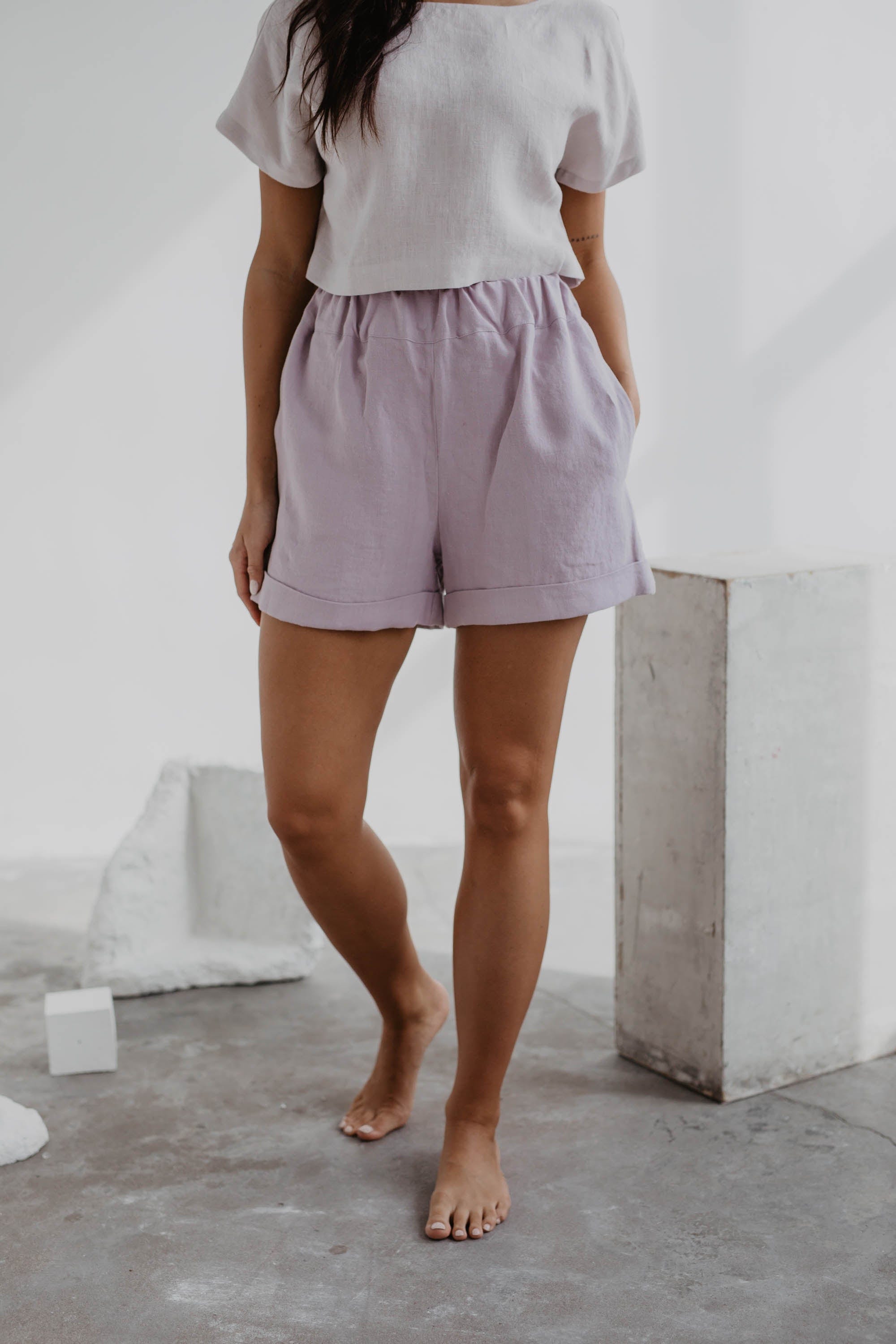 Leinenshorts MIA - Staubrose