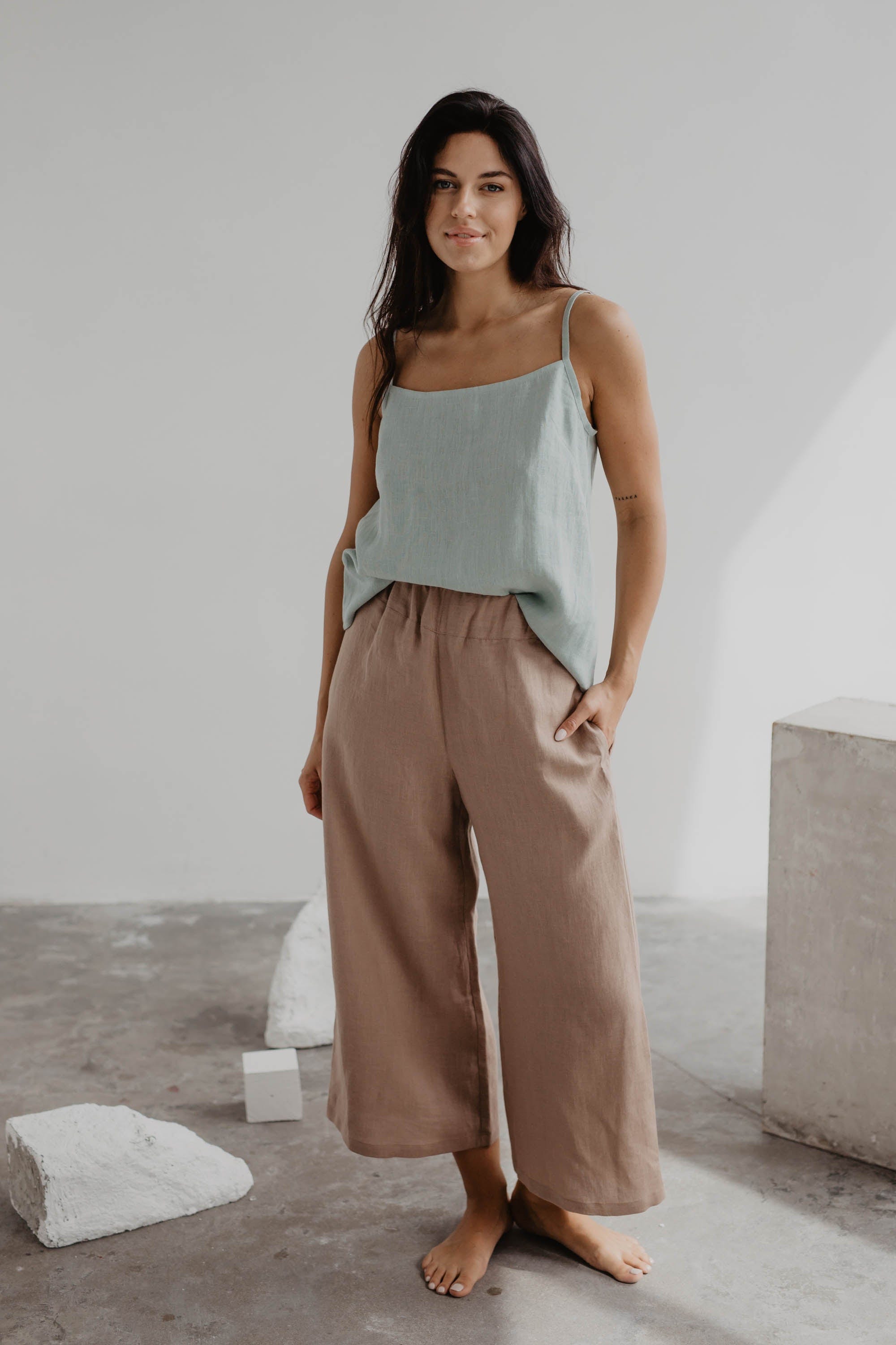 Leinenhose TOKYO - Rosenbraun