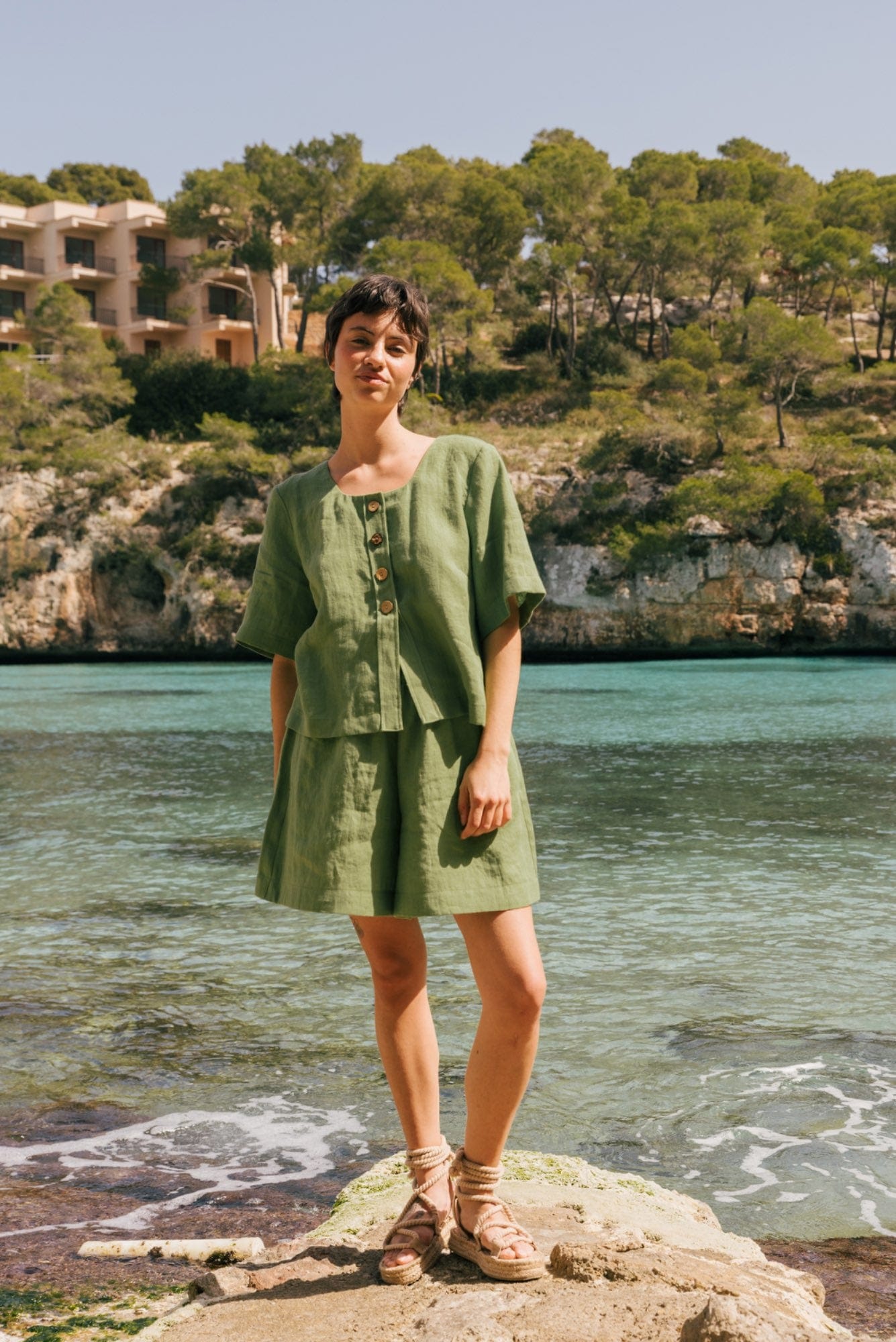 AmourLinen Linen dress Maeve button linen top Maeve button linen top