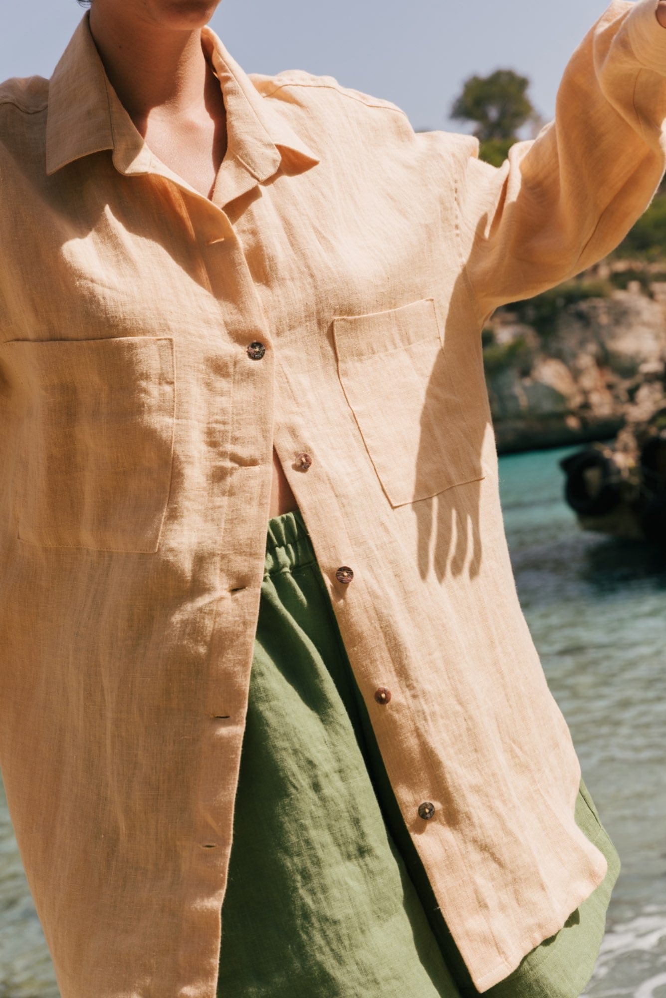 AmourLinen Linen shirt Molly oversized collar linen shirt Molly oversized collar linen shirt