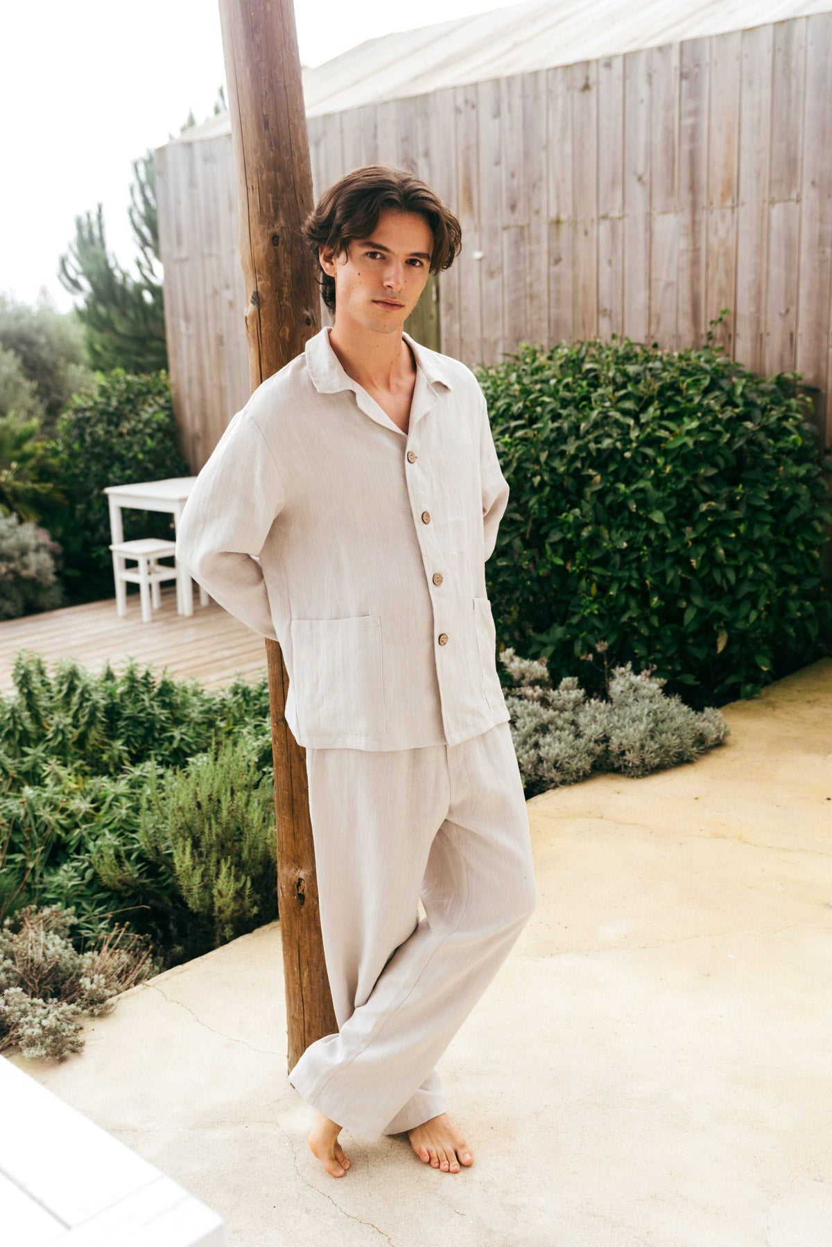Leinen loungewear set OLIVER - Creme