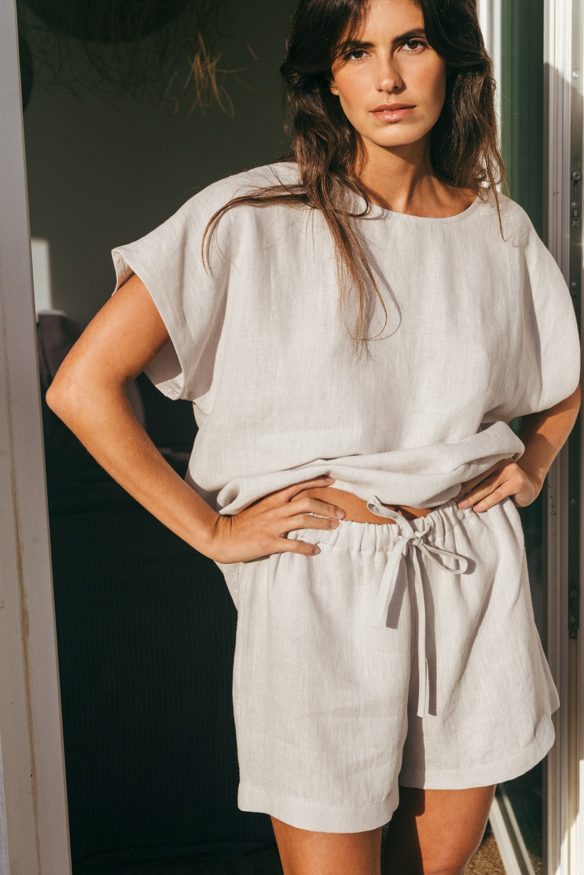 Kurzarm-Pyjama-Set CLOUD NINE - Creme