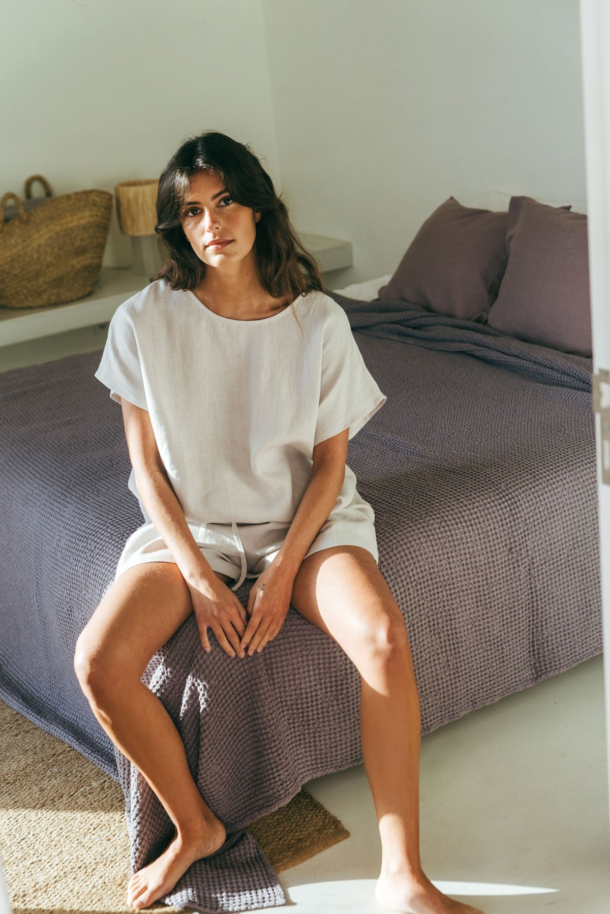 Kurzarm-Pyjama-Set CLOUD NINE - Creme