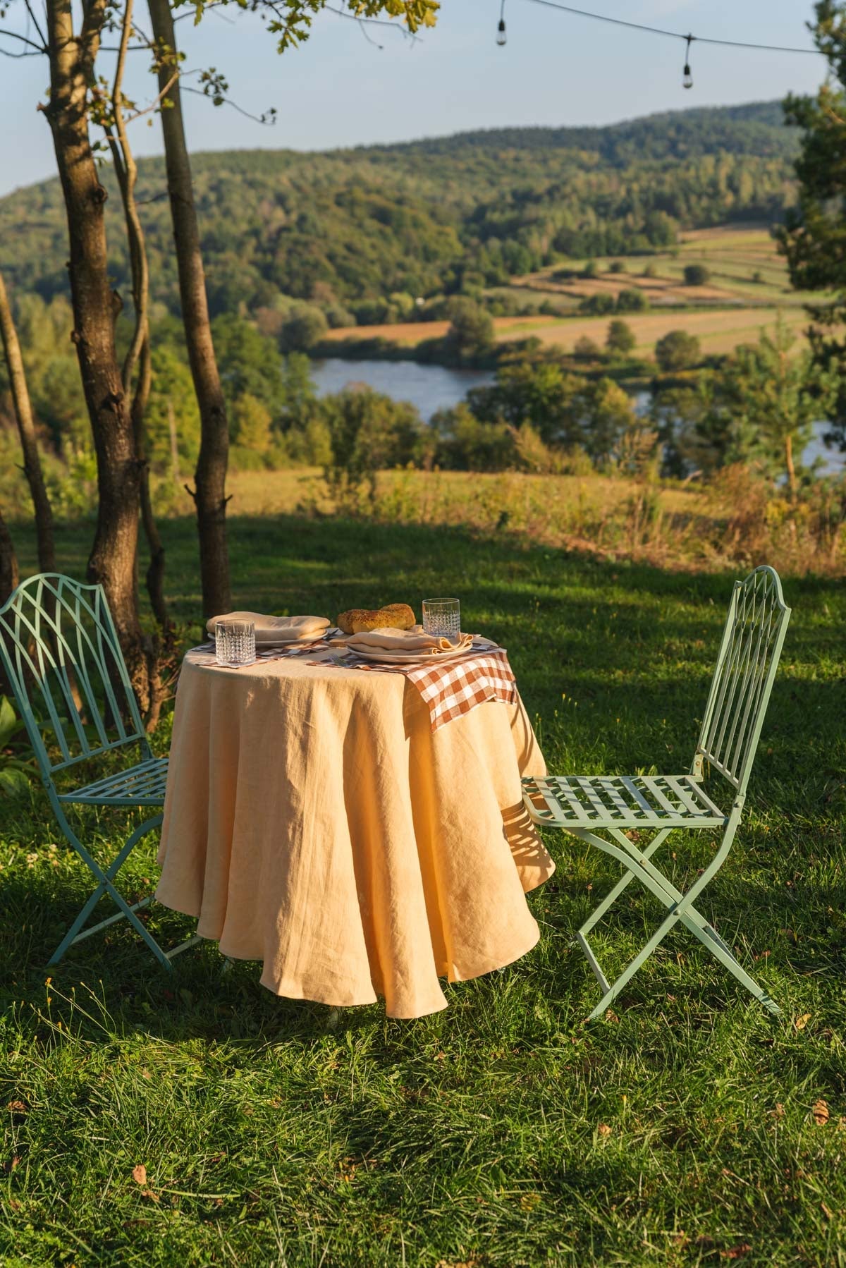 Leinentischsets 2 Stück - Mokka Gingham